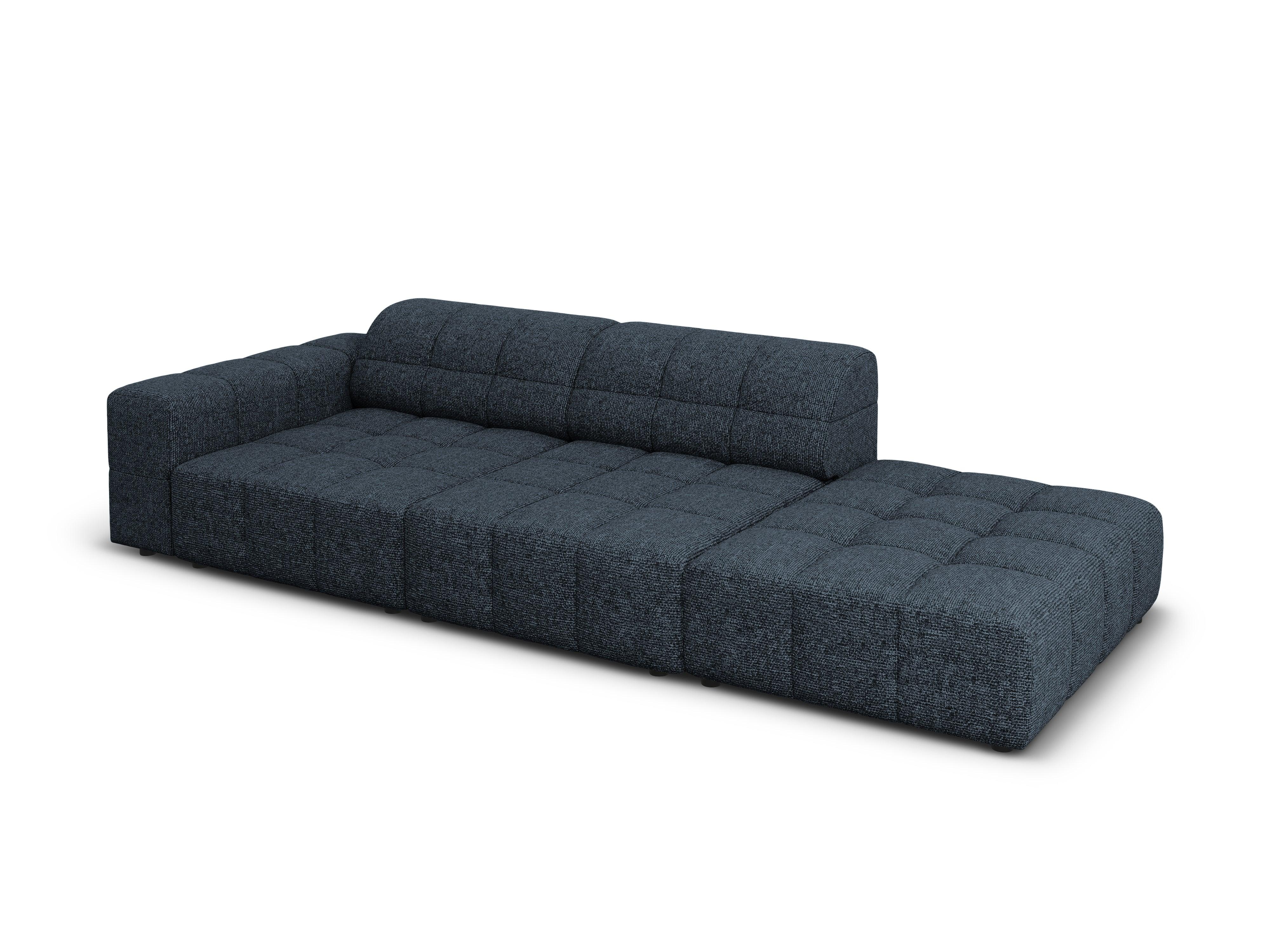 Right side 3 seater sofa CHICAGO blue chenille Cosmopolitan Design Eye on Design