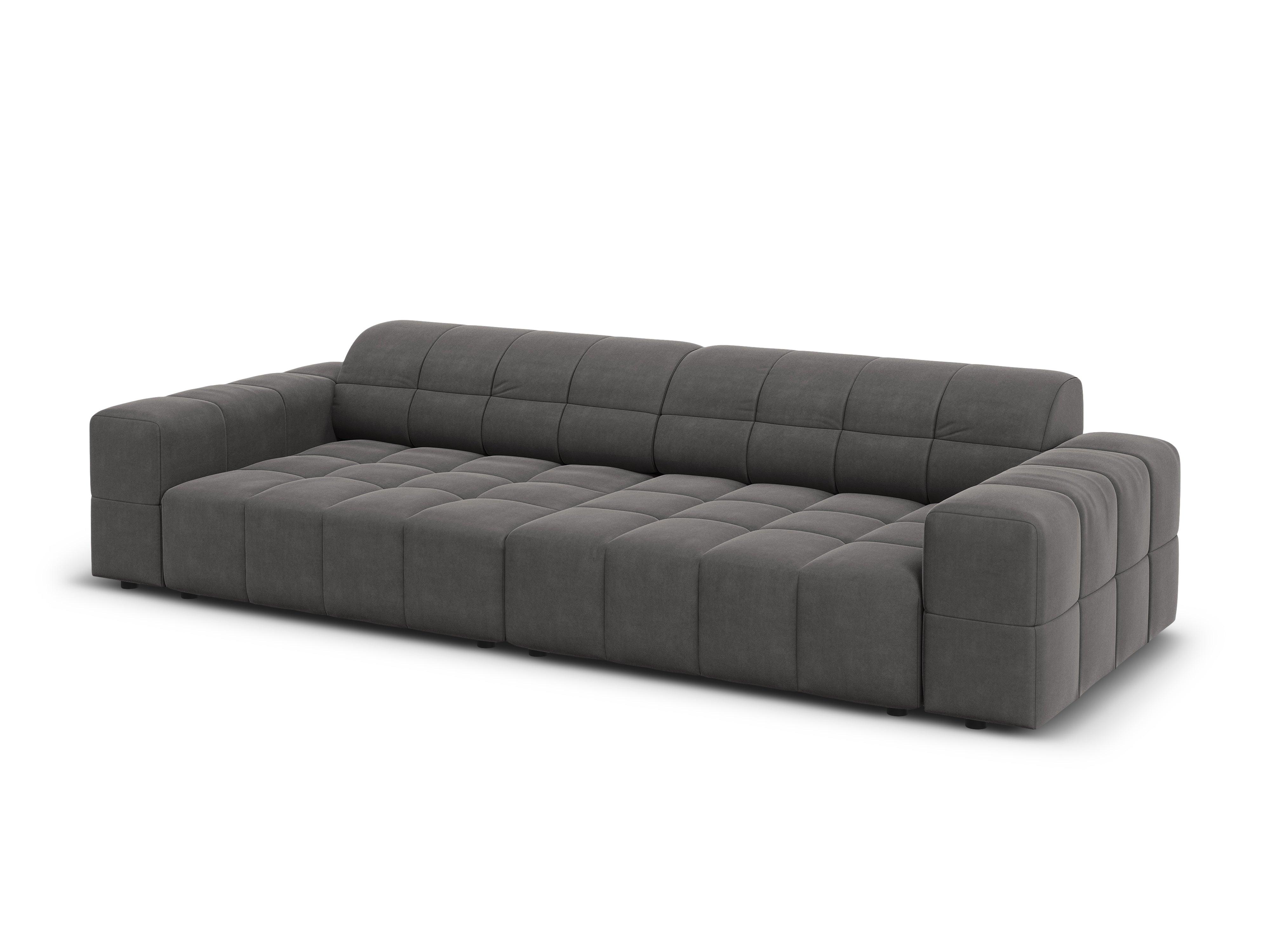 Velvet 4-seater sofa CHICAGO dark gray Cosmopolitan Design Eye on Design