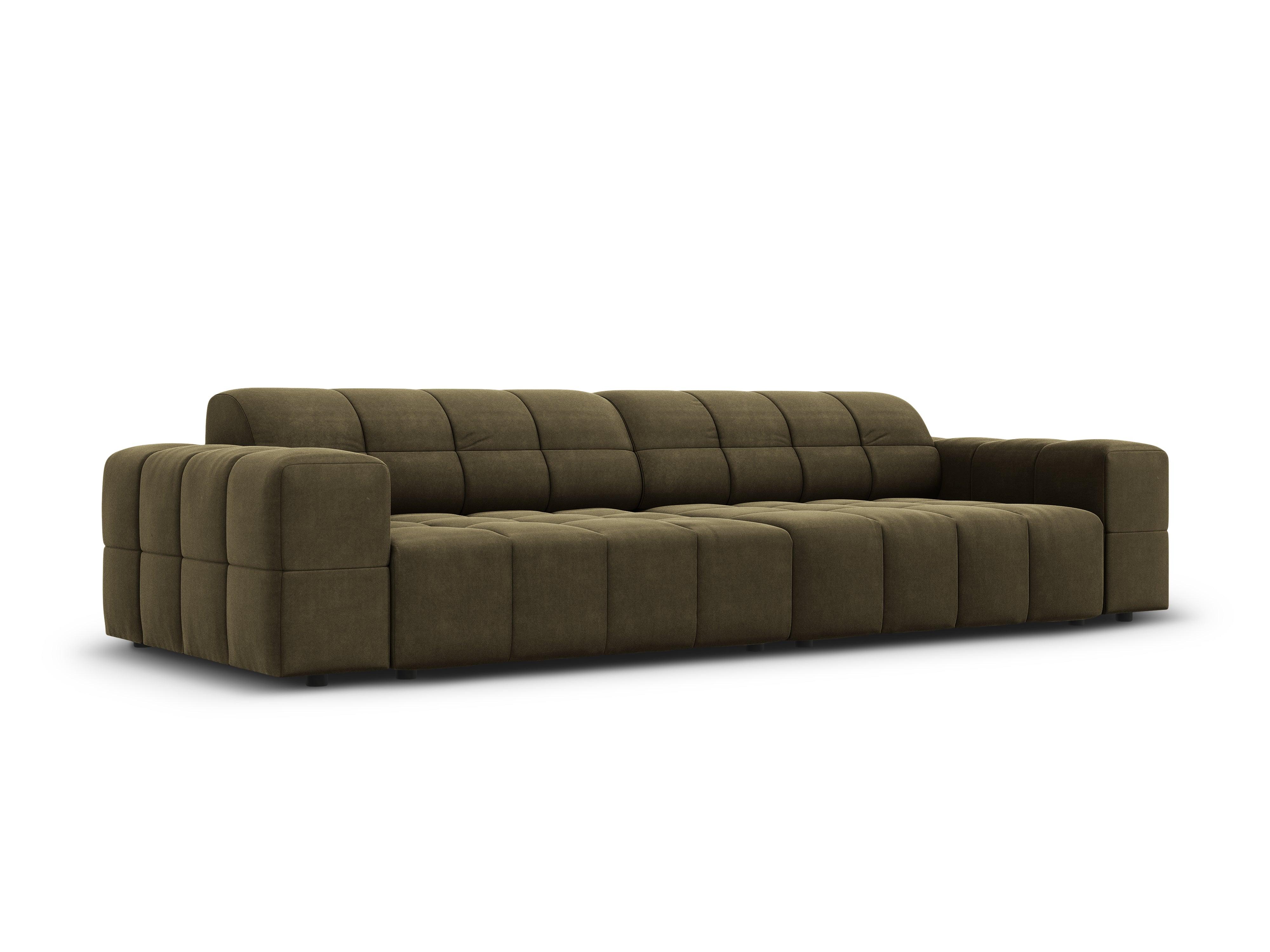 Velvet 4-seater sofa CHICAGO olive green Cosmopolitan Design Eye on Design