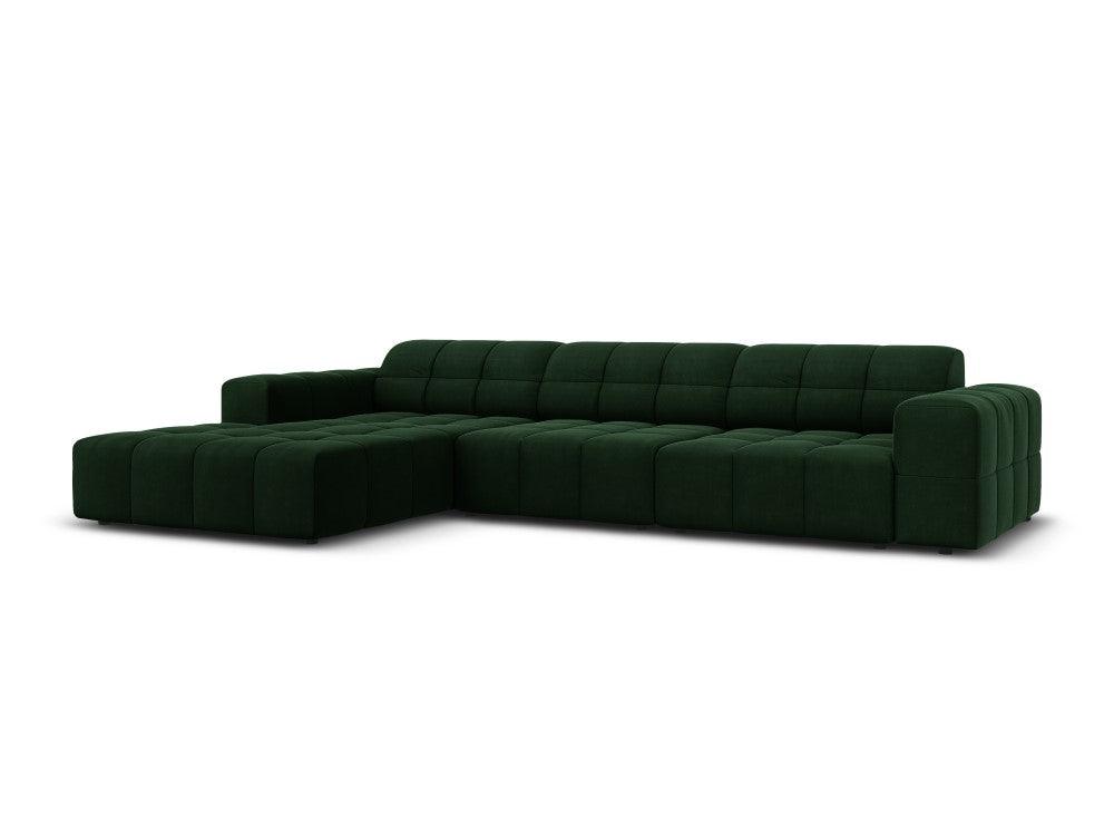 Left corner velvet 4 seater CHICAGO bottled green Cosmopolitan Design Eye on Design