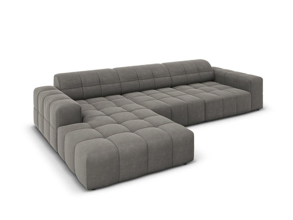 Left corner velvet 4-seater CHICAGO grey Cosmopolitan Design Eye on Design