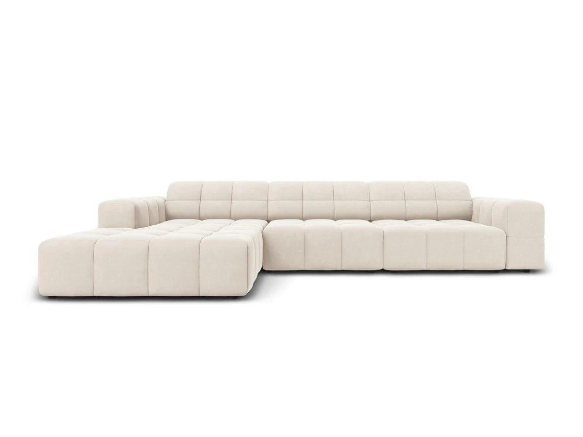 Left corner velvet 4-seater CHICAGO light beige Cosmopolitan Design Eye on Design