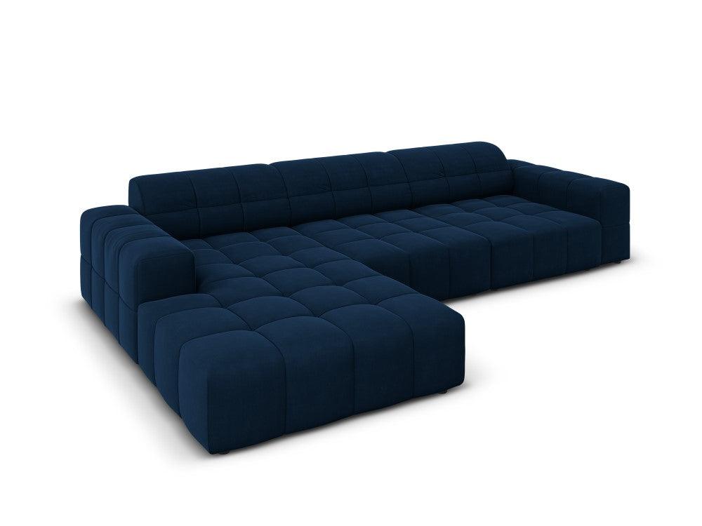 Left corner velvet 4-seater CHICAGO royal blue Cosmopolitan Design Eye on Design