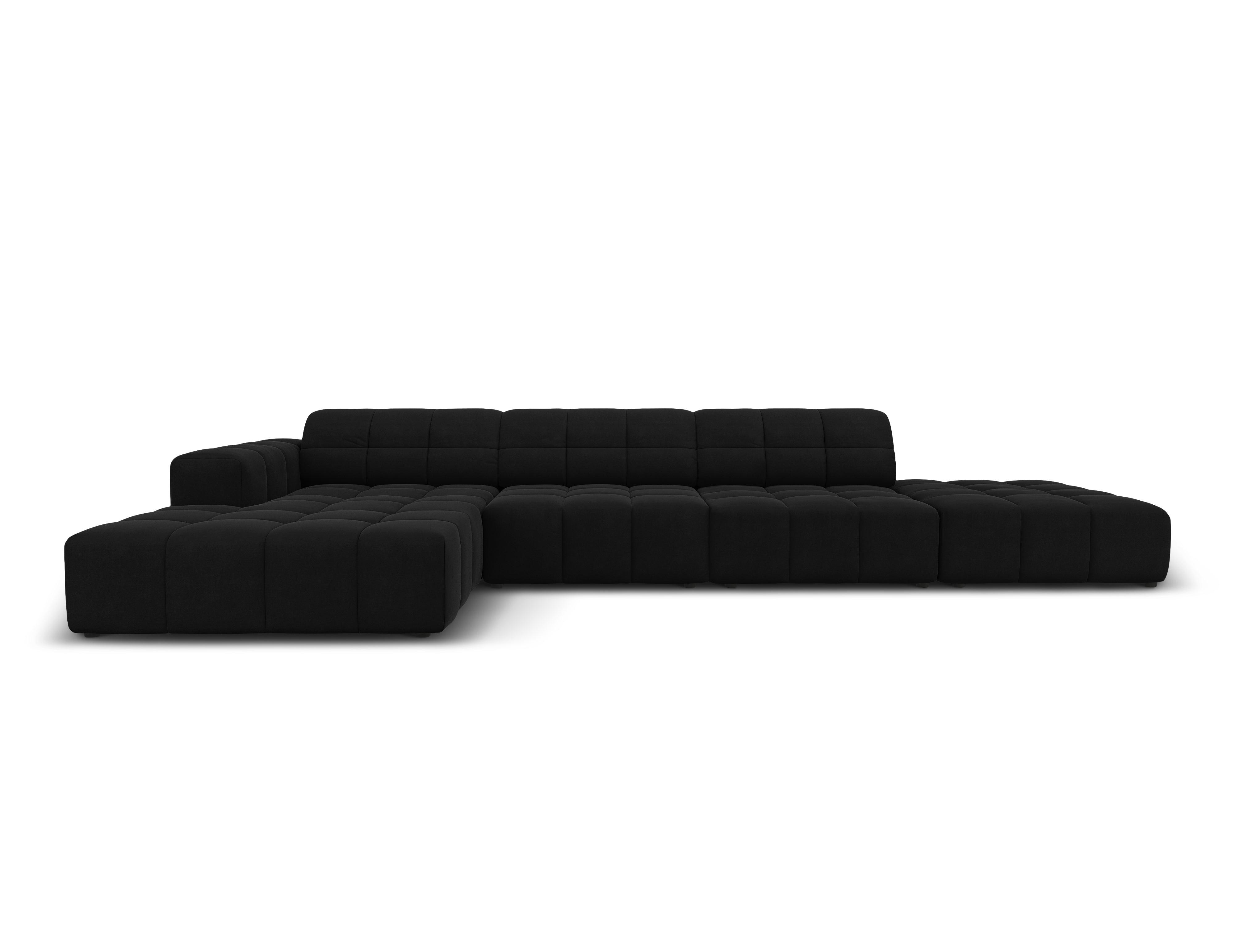 Left corner velvet 5 seater CHICAGO black Cosmopolitan Design Eye on Design