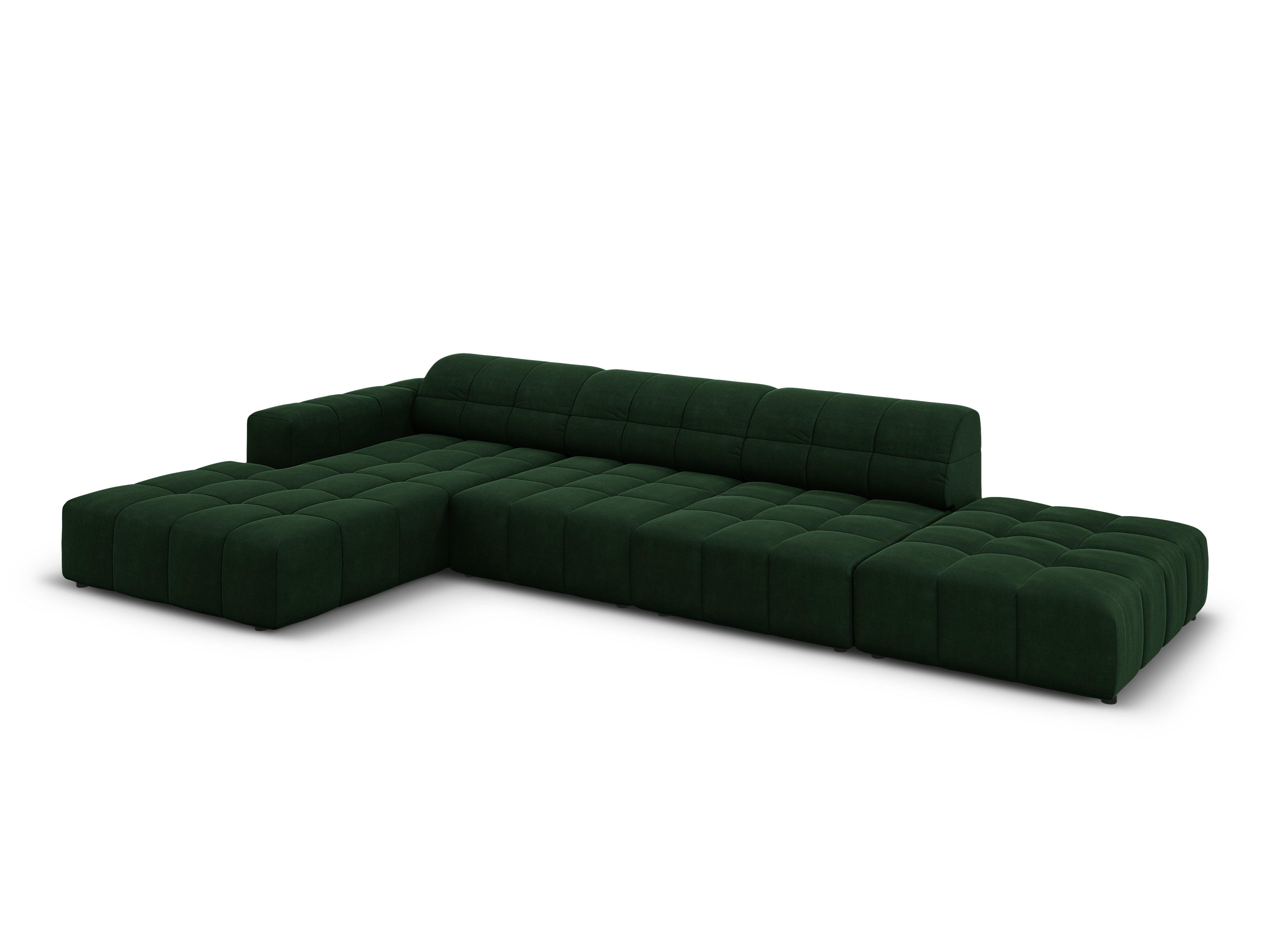 Left corner velvet 5 seater CHICAGO bottled green Cosmopolitan Design Eye on Design