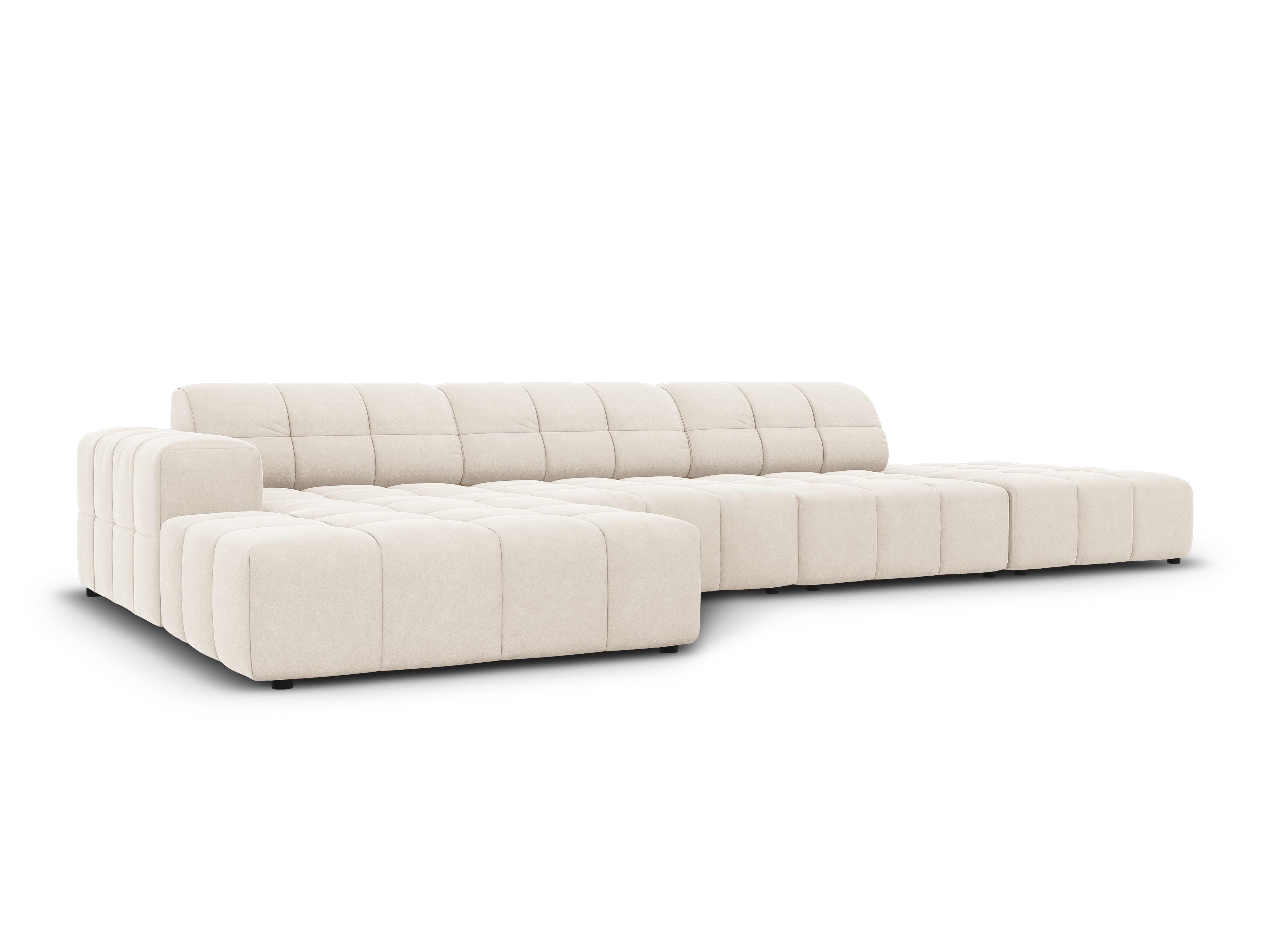 Left corner velvet 5-seater CHICAGO light beige Cosmopolitan Design Eye on Design