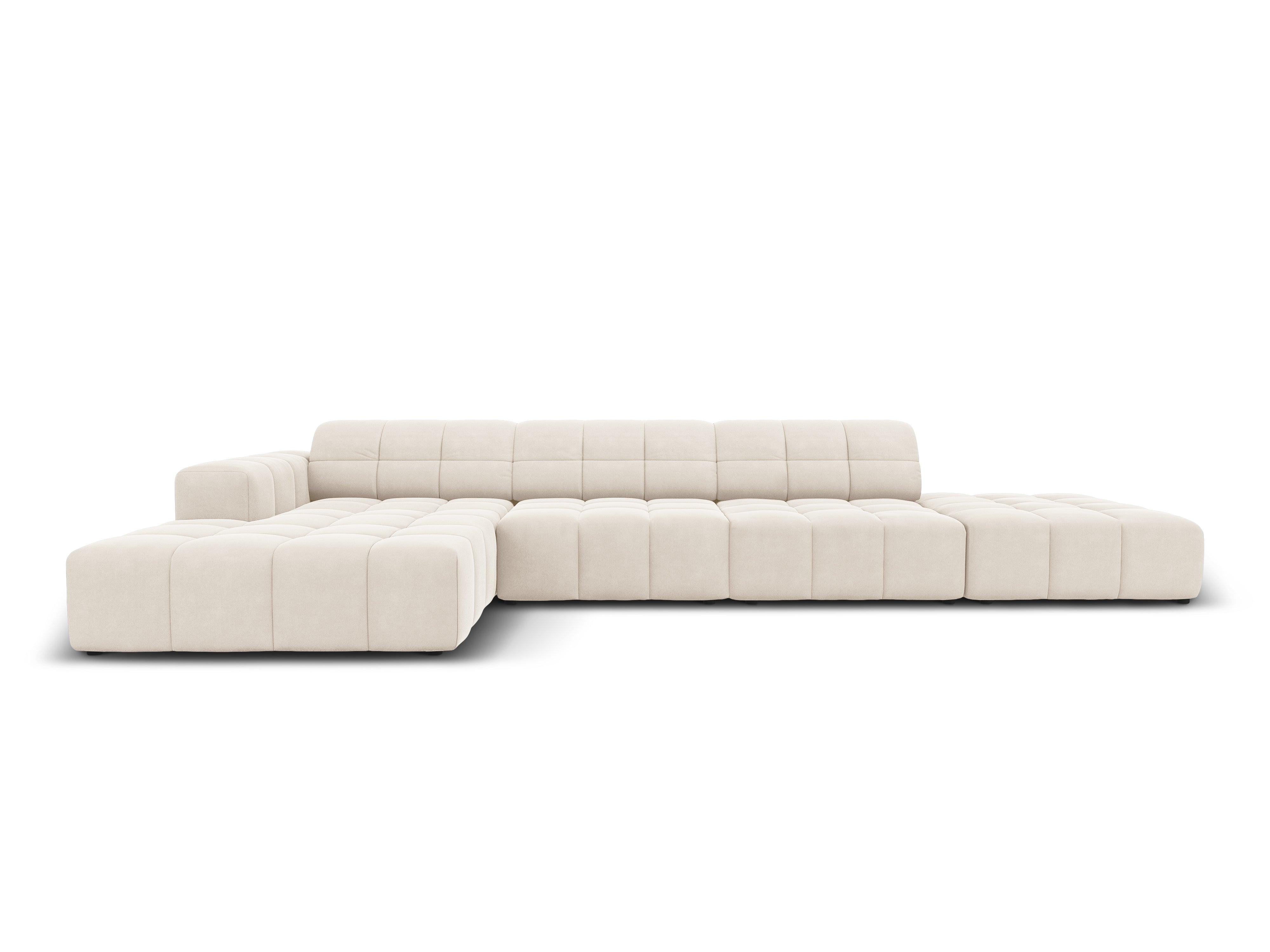 Left corner velvet 5-seater CHICAGO light beige Cosmopolitan Design Eye on Design