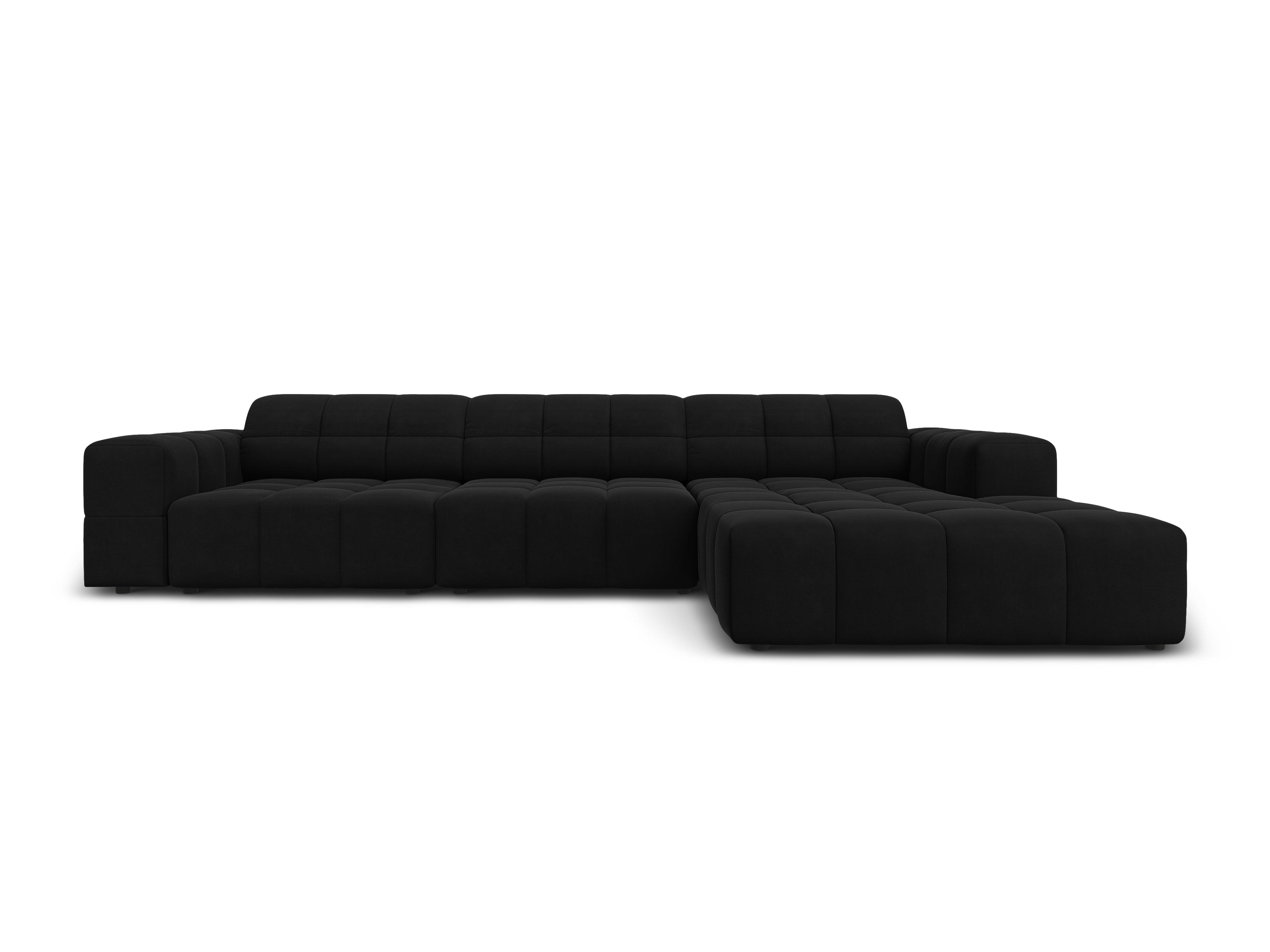 Right-hand corner velvet 4-seater CHICAGO black Cosmopolitan Design Eye on Design