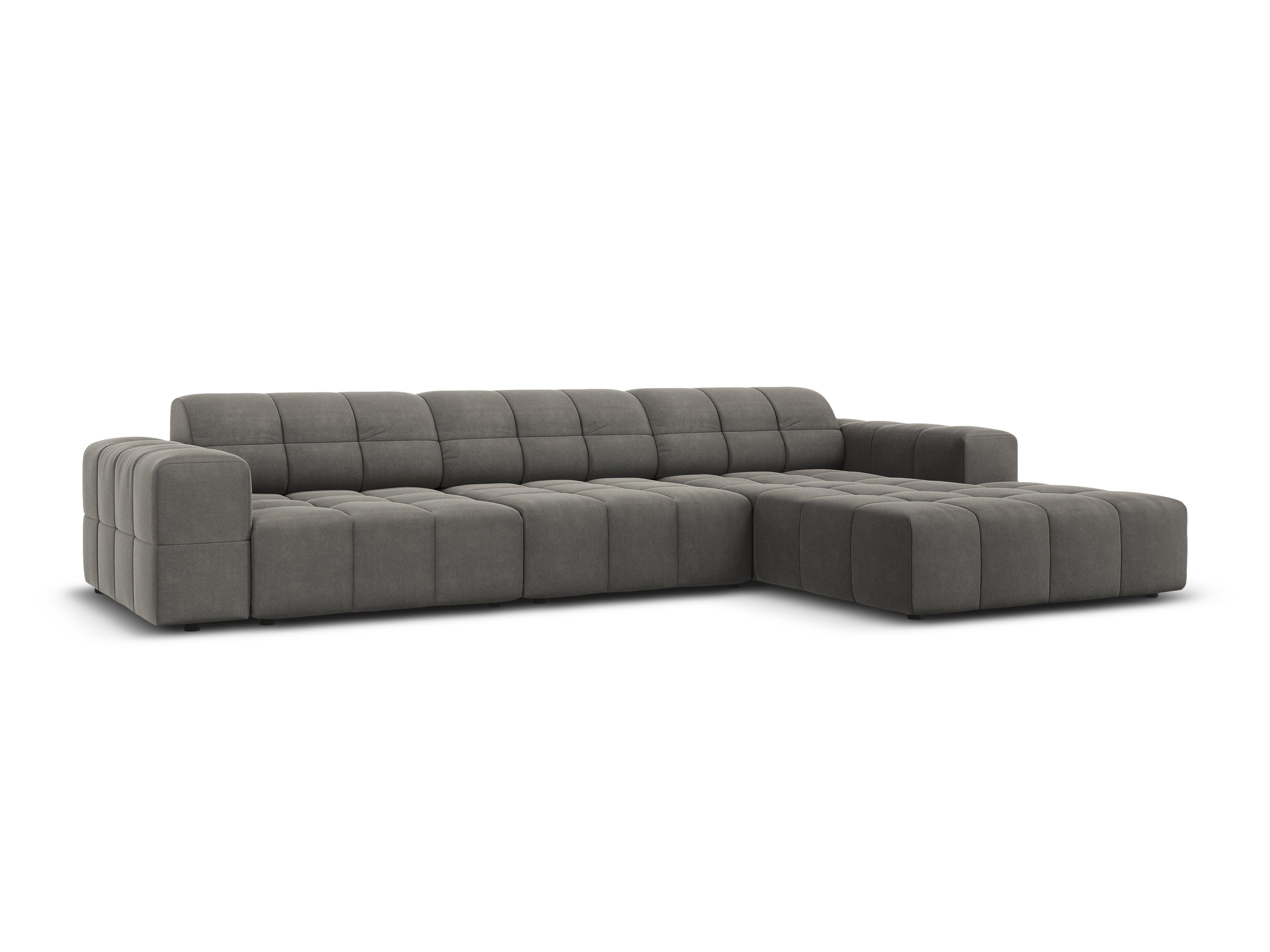 Right-hand corner velvet 4-seater CHICAGO grey Cosmopolitan Design Eye on Design