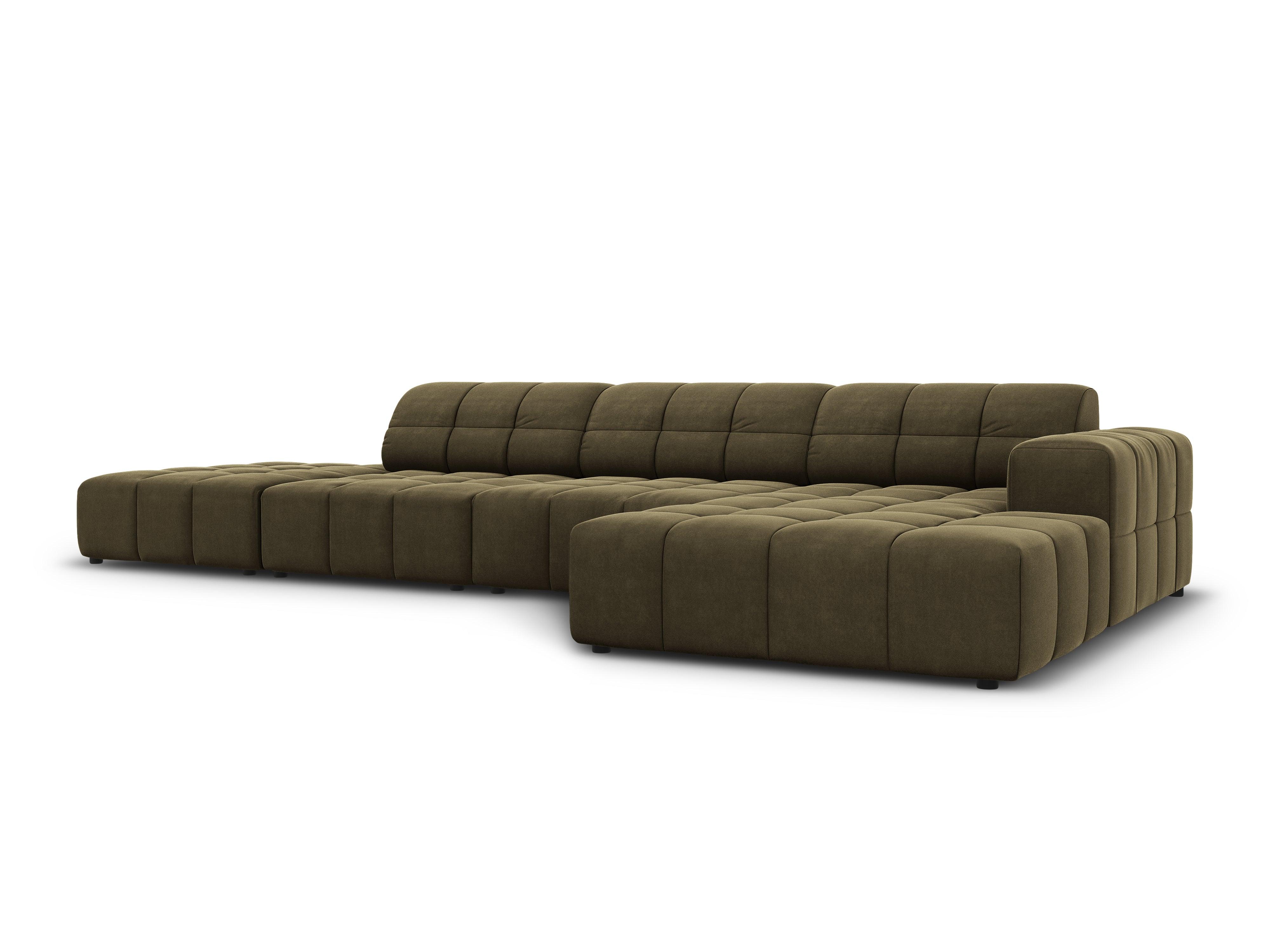 Right-hand corner velvet 5-seater CHICAGO olive Cosmopolitan Design Eye on Design