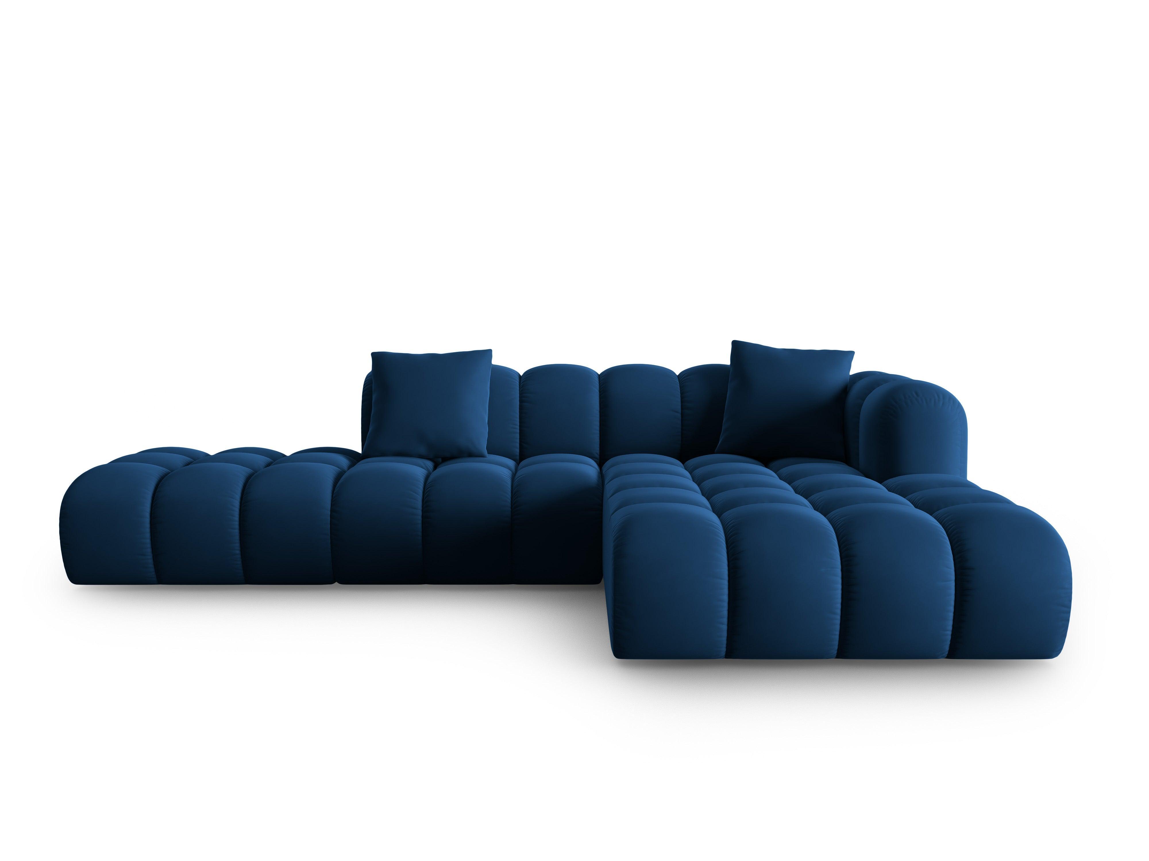 Corner velvet sofa 5 seater right HALLEY royal blue Windsor & Co Eye on Design