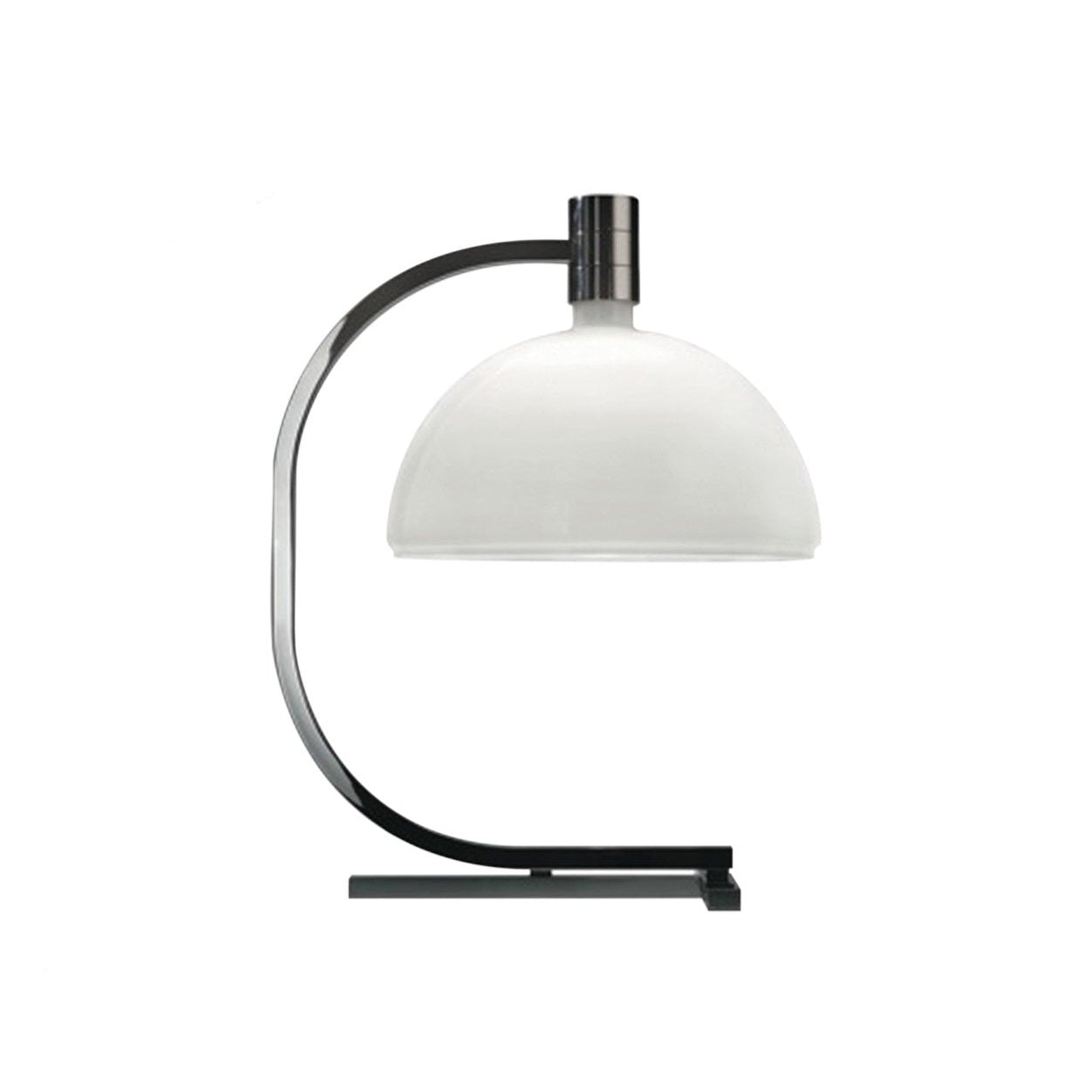 AS1C chrome table lamp with white glass