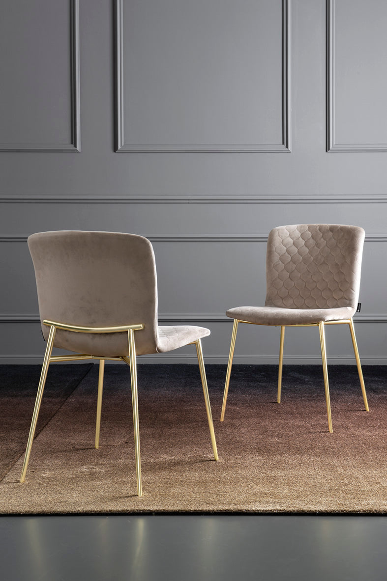 LOVE upholstered chair with a golden base