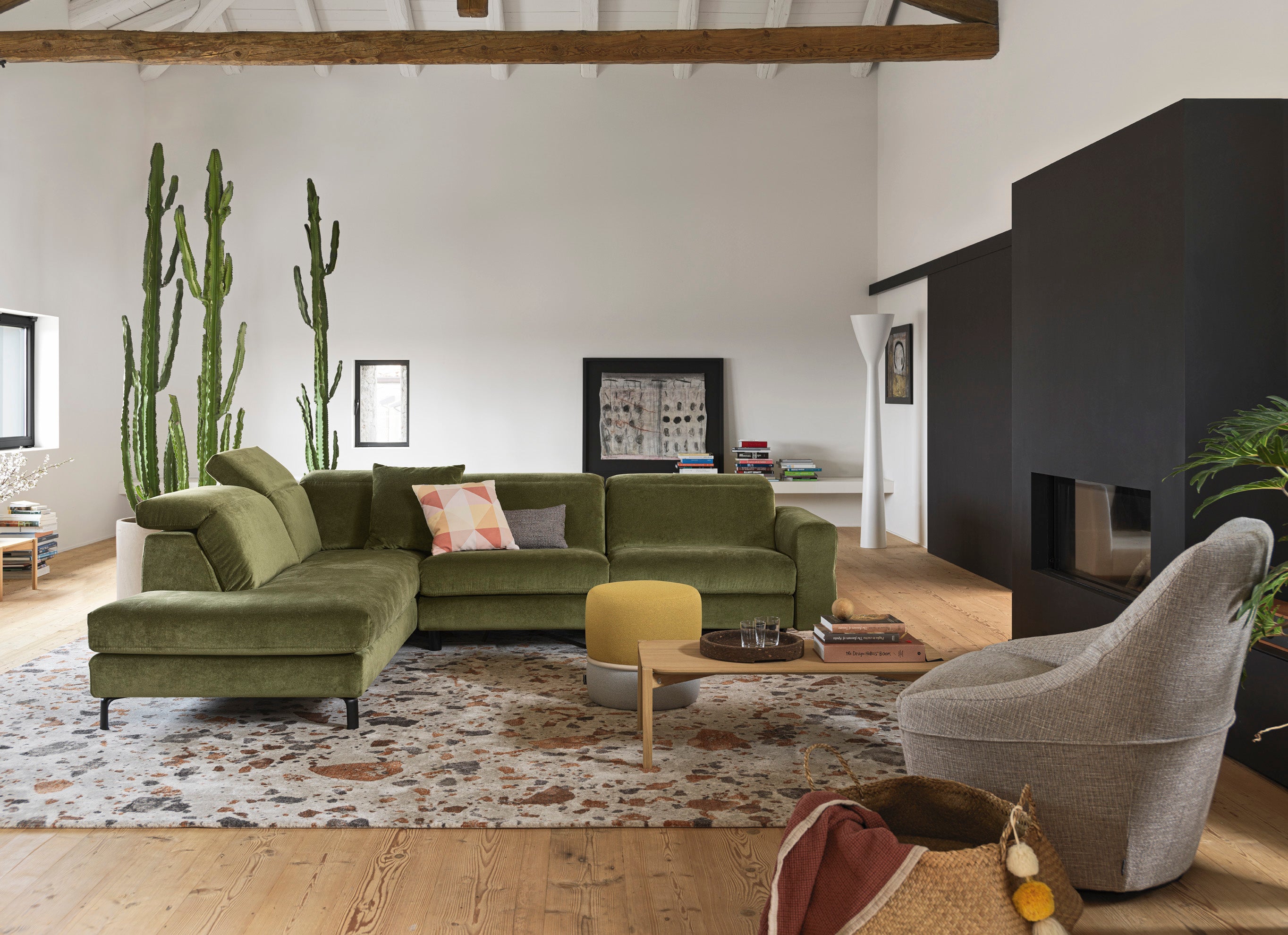 Right-facing corner sofa NORMA upholstered