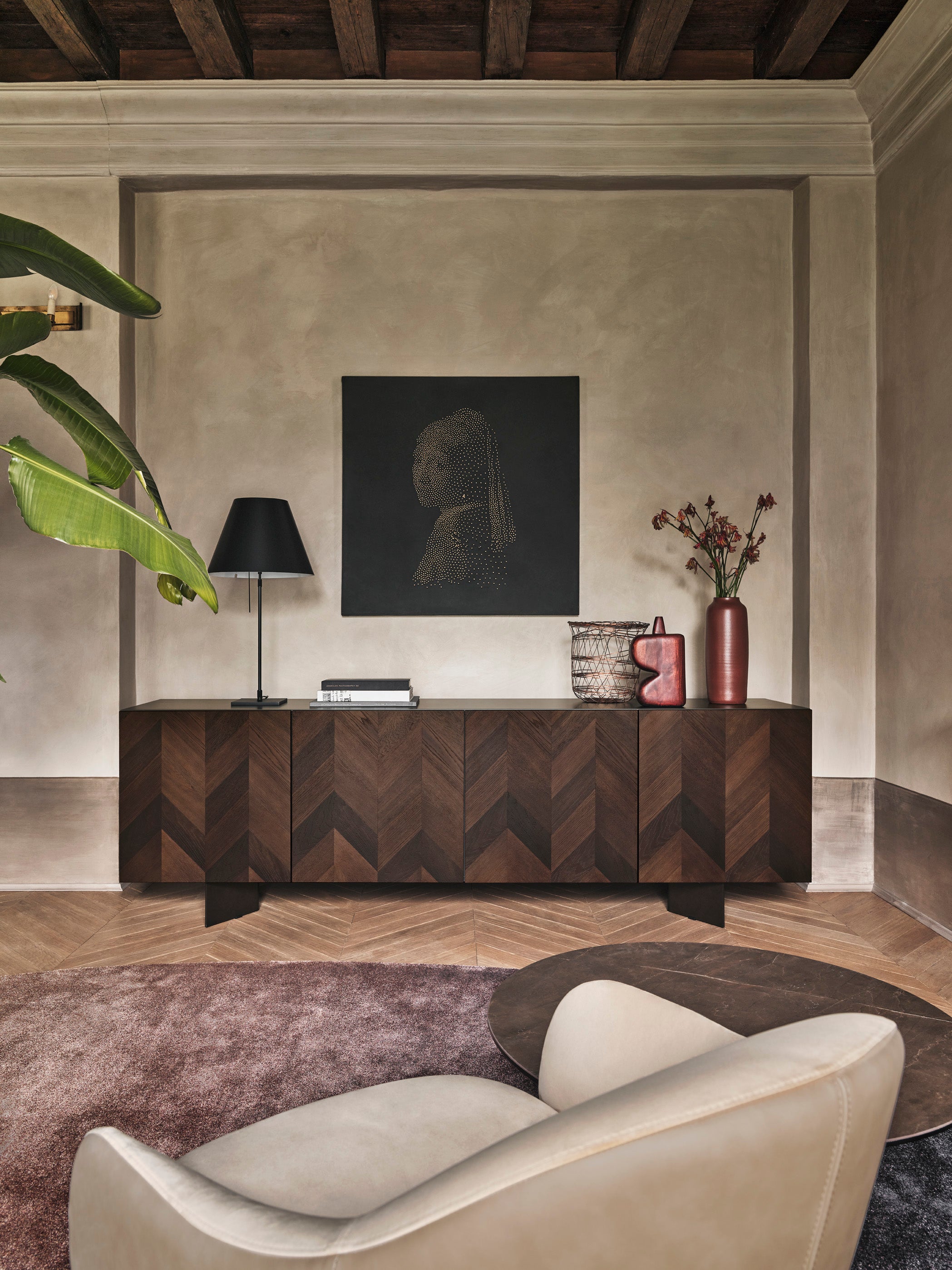Kommode INTARSI dunkelbraunes Holz