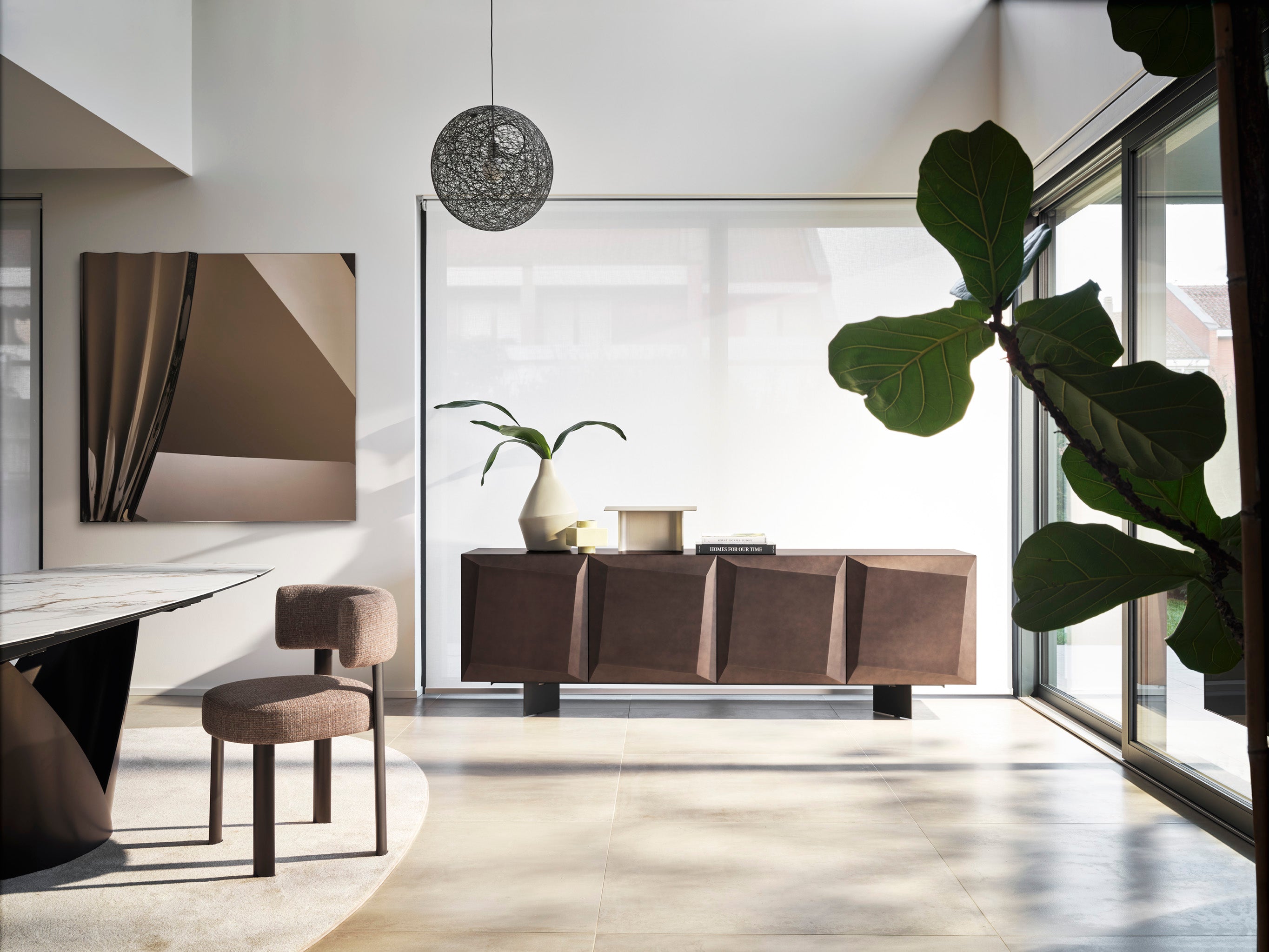 Polsterstuhl GLEN mit braunem Gestell