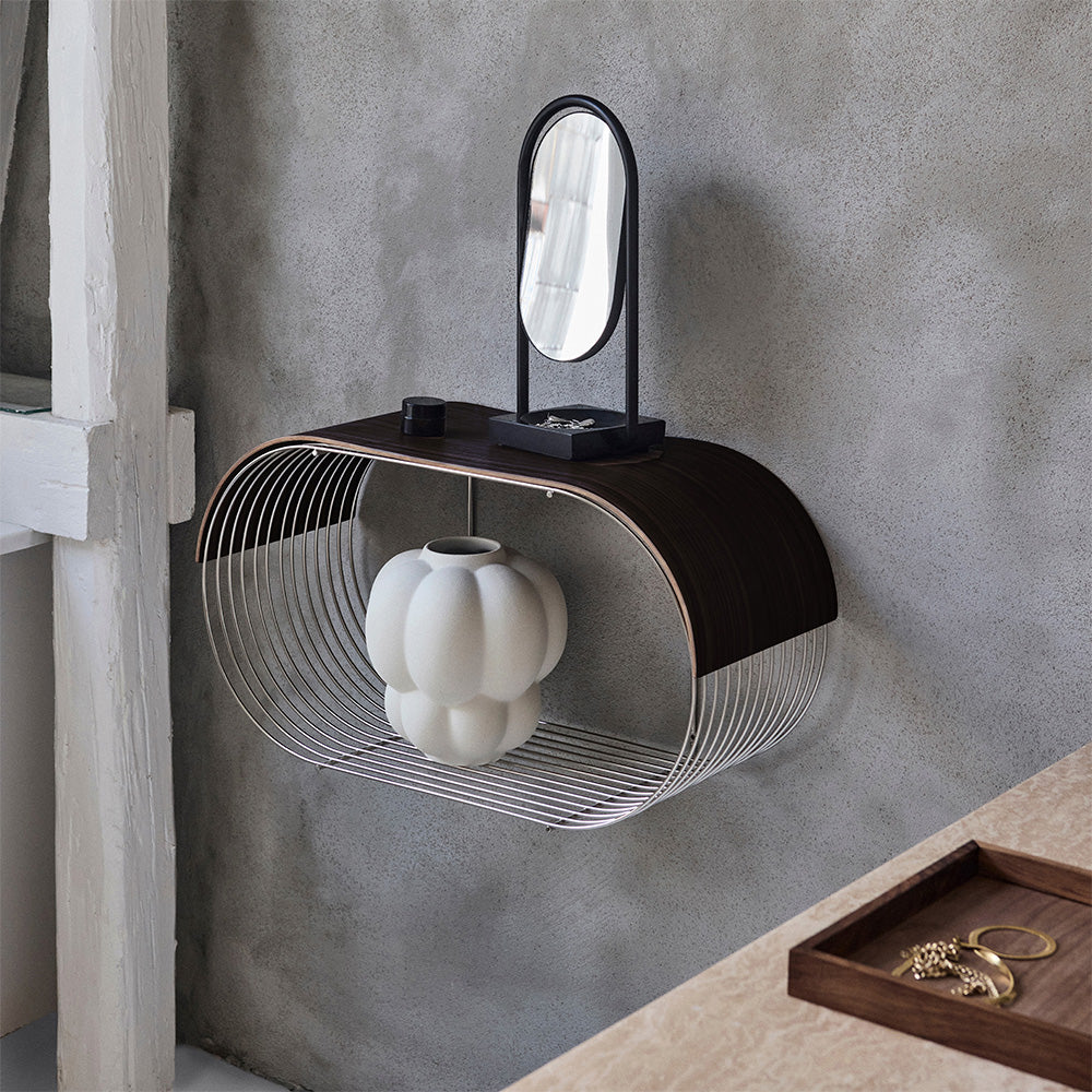 CURVA tray black oak wood