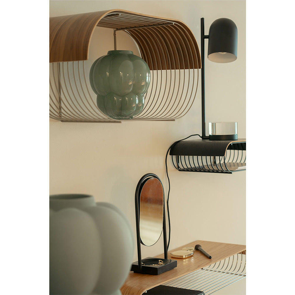 CURVA tray dark oak wood