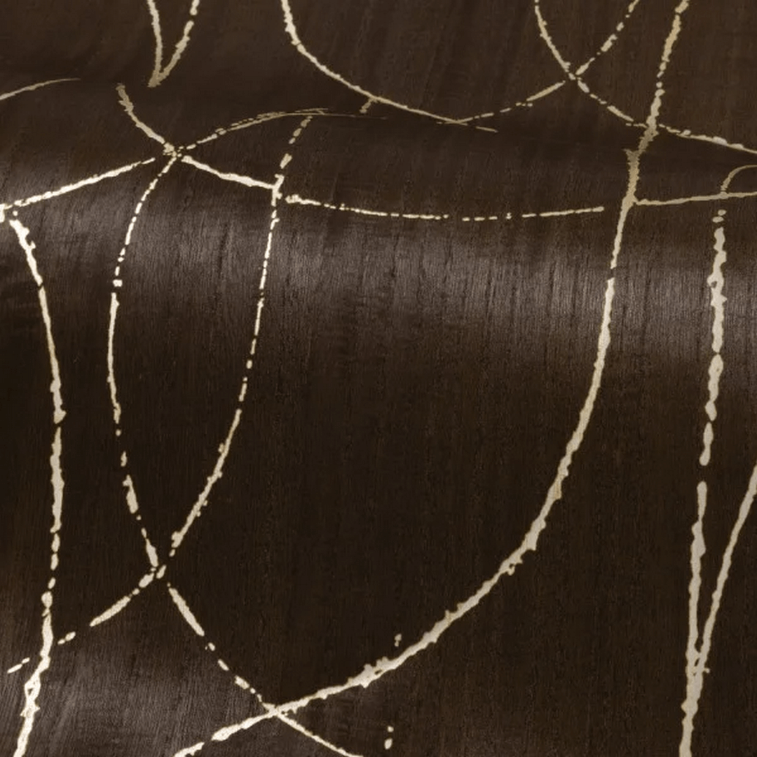 Furnish wallpaper with a metallic abstract pattern SPLENDEUR - ÉBÈNE OR brown