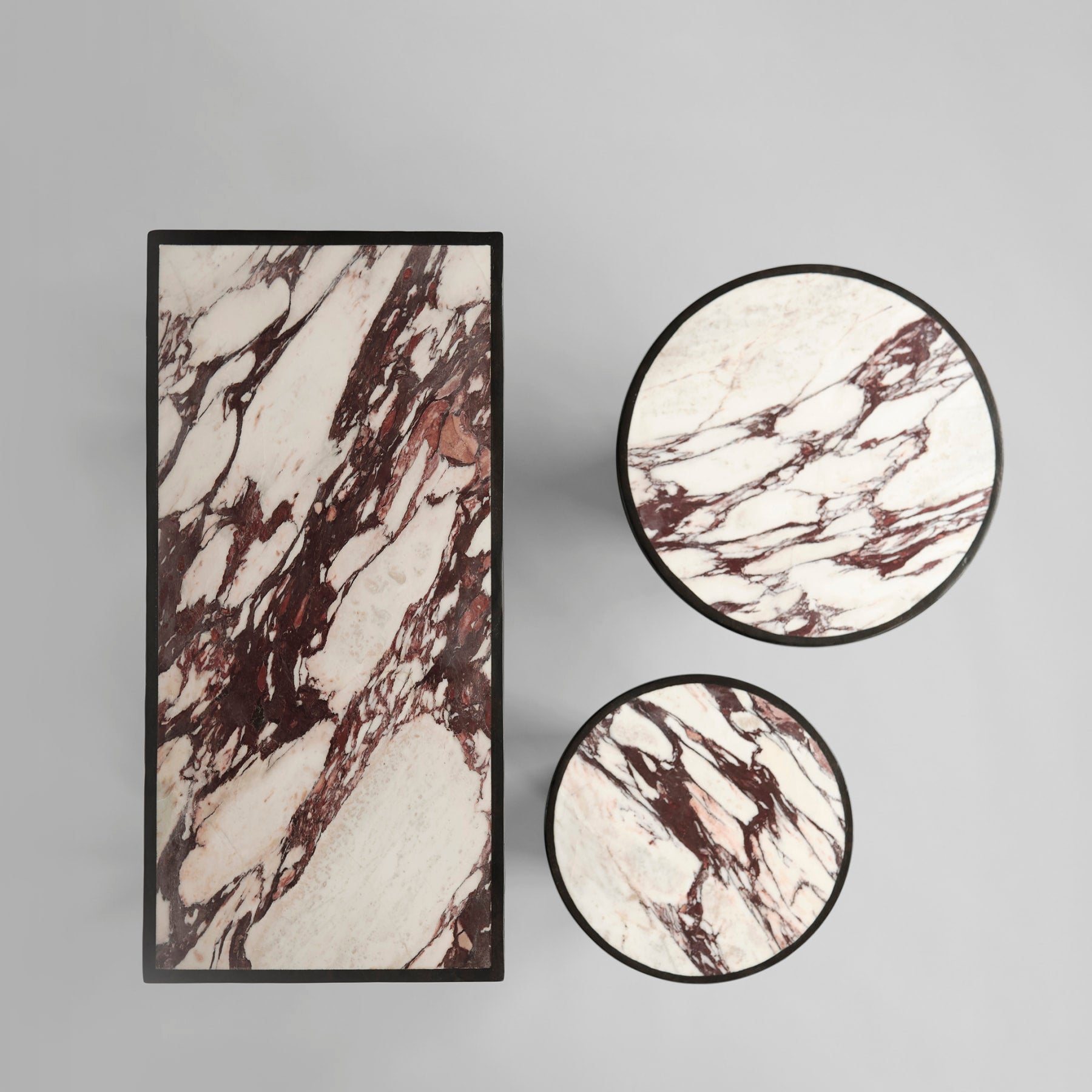 Side table Trumpet concrete/coffee marble [Klaudia]