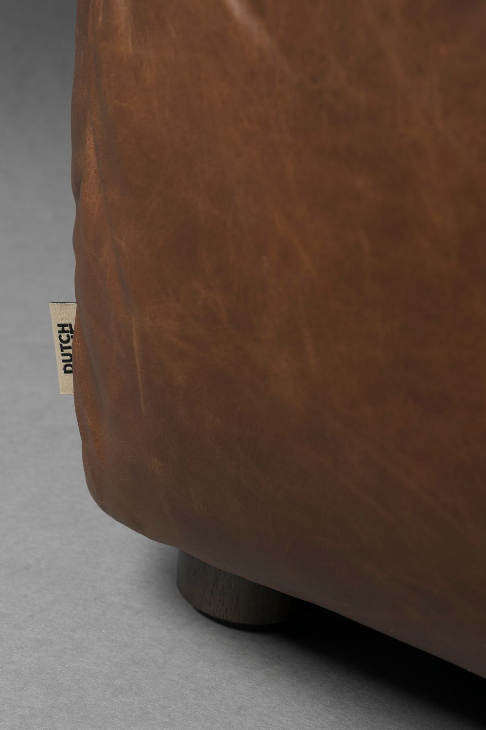 Modulares Sofa HACKMAN - mittleres Element aus schokoladenbraunem Leder
