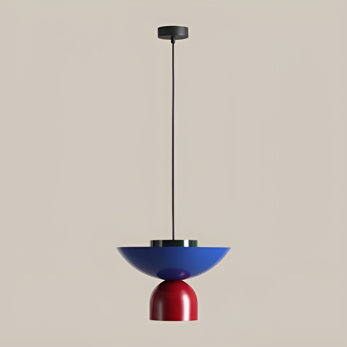 ILIA Hängelampe blau mit rot