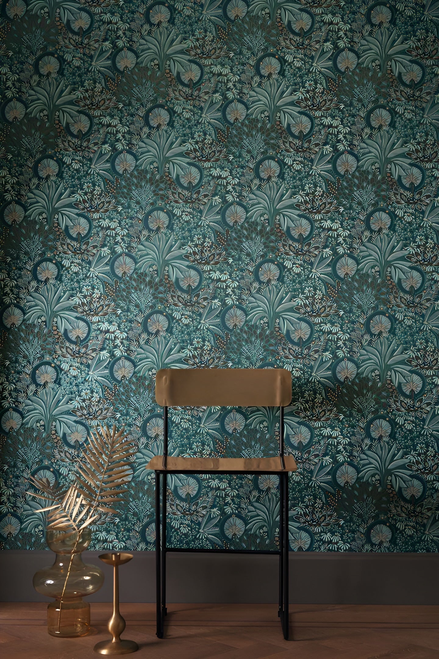 PERSEE Floral Pattern Wallpaper - VIEUX ROSE Dusty Pink