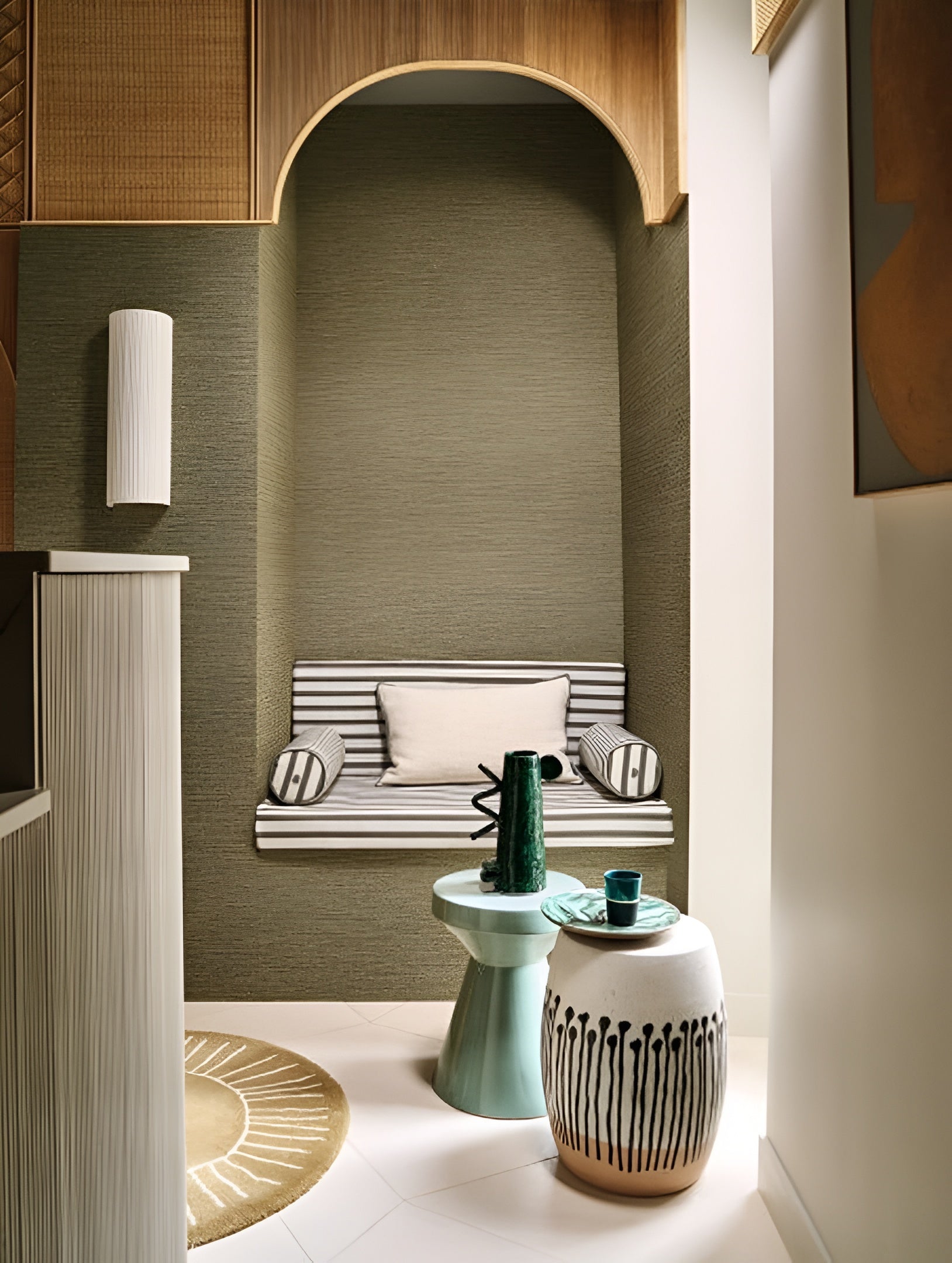 Strukturierte Tapete, die Leinwand imitiert OCCITAN - KAKI CLAIR khaki