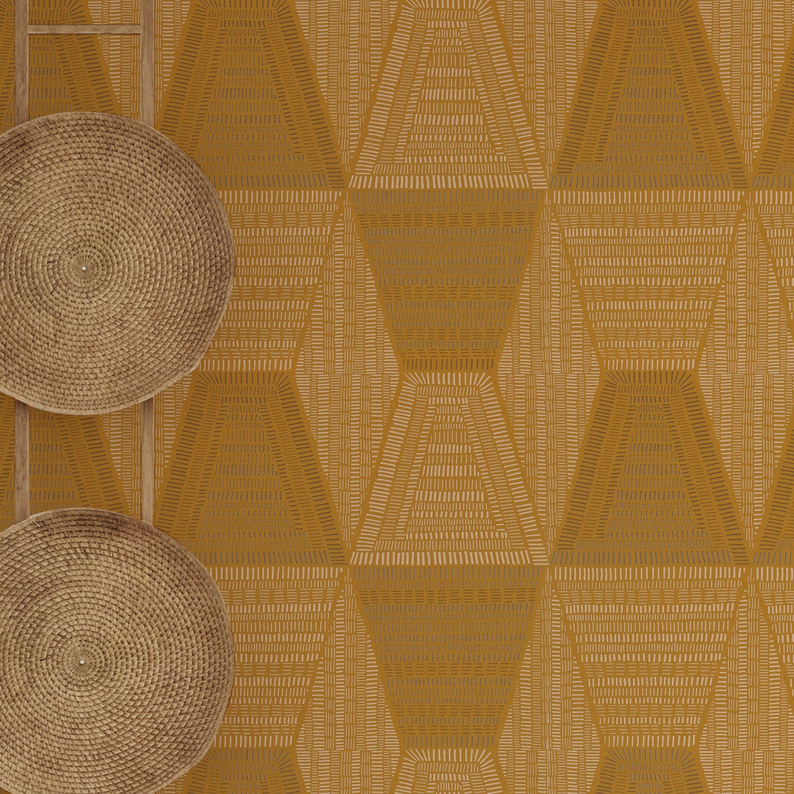Tapete mit abstraktem Muster DAIA - OCRE Gelb