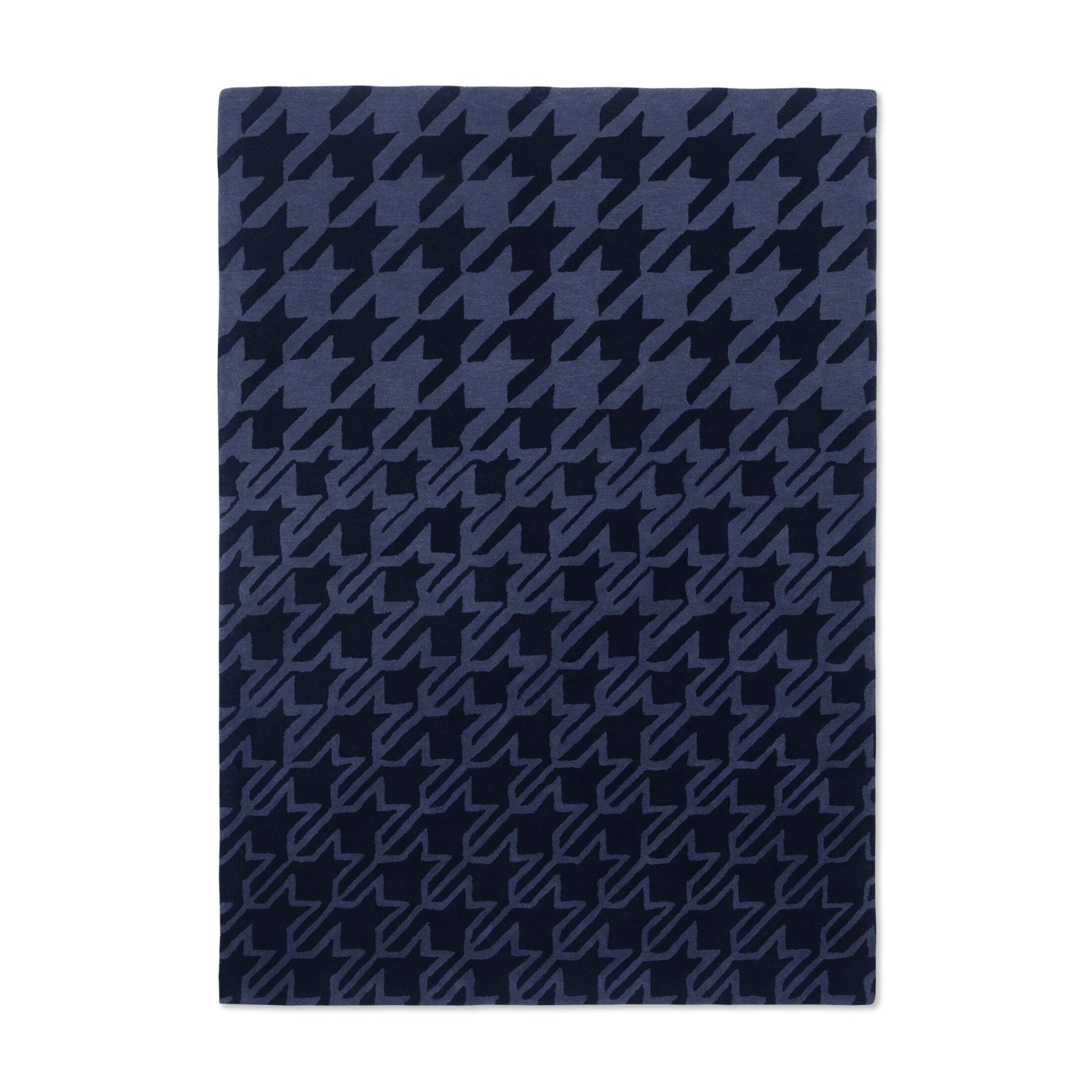 HOUNDSTOOTH marineblauer Hahnentritt-Teppich