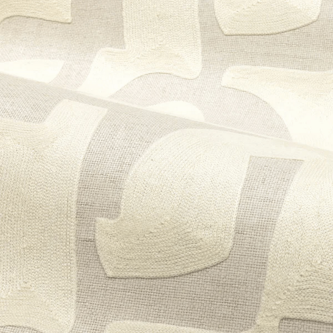 Gewebetapete mit geometrischem Muster SONATE - IVORY GREY Elfenbein mit Beige