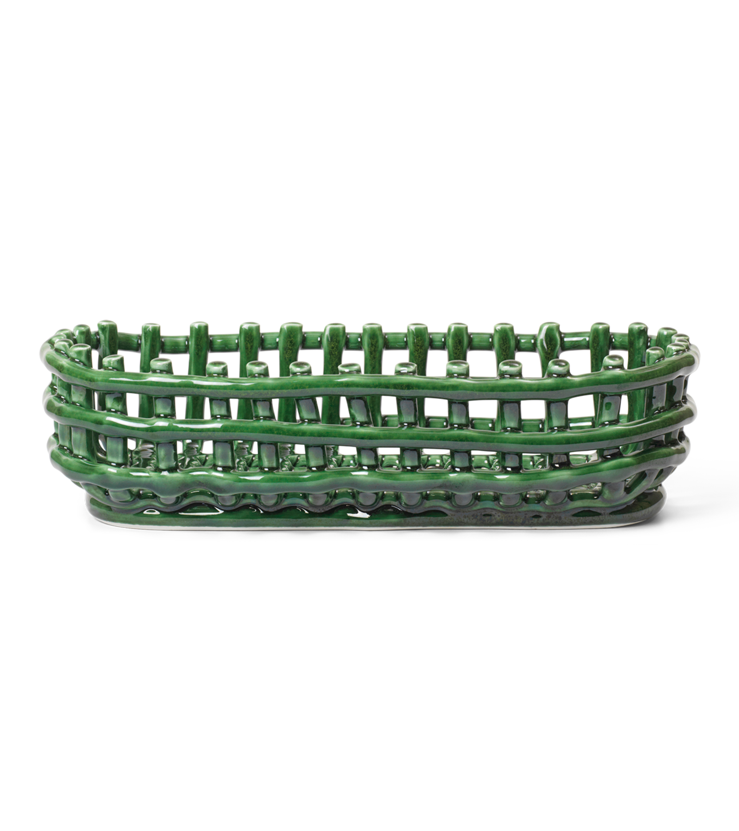 Koszyk CERAMIC BASKET OVAL zielony