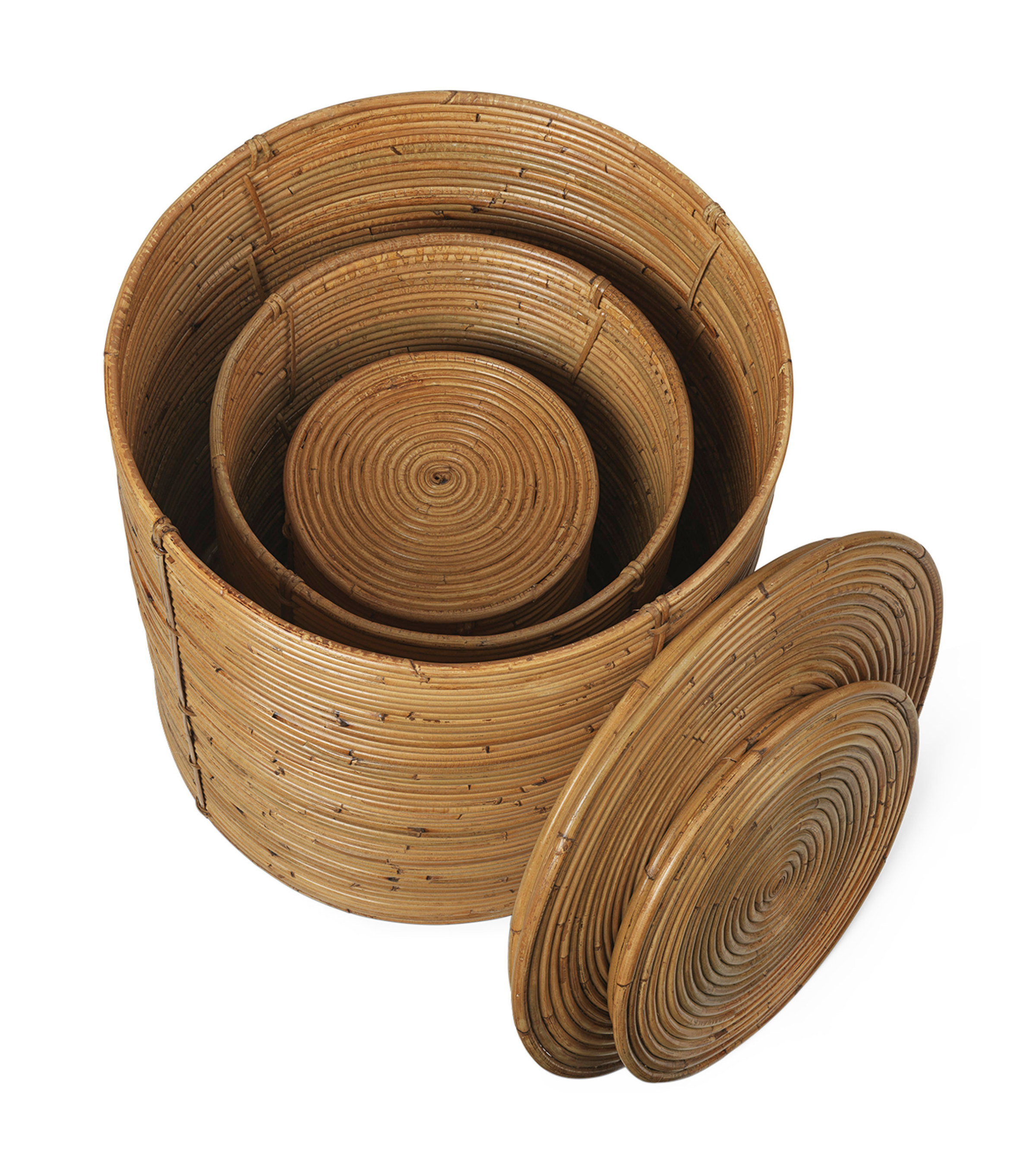 COLUMN STORAGE rattan basket set
