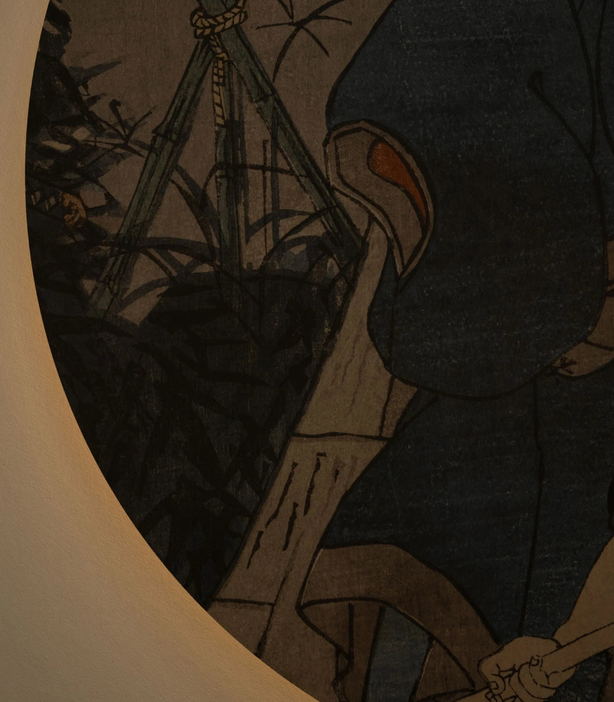 Wandleuchte DOTS LIGHTING - SAMURAI SAGA beige mit Blau