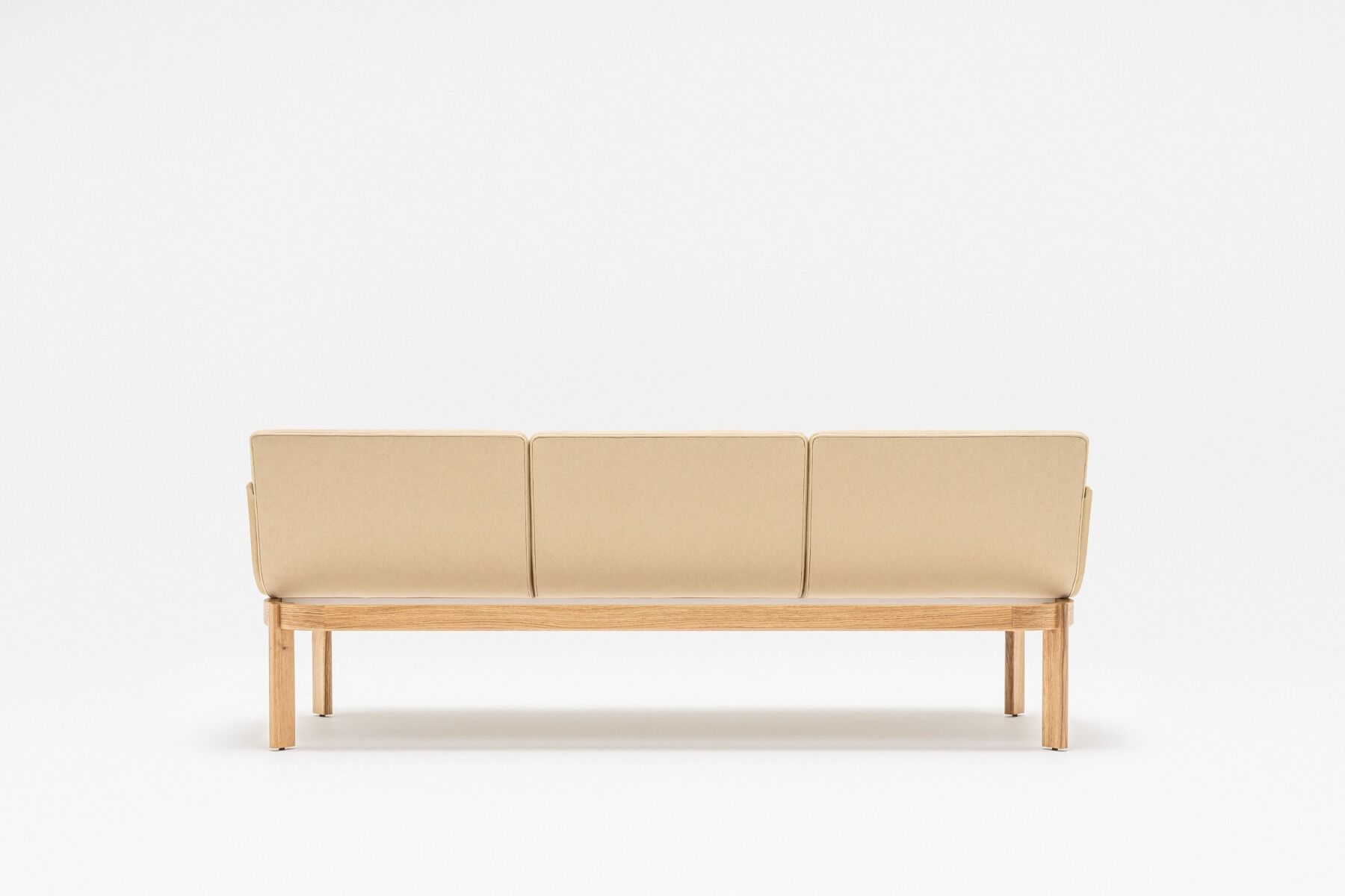 Upholstered sofa ramp wooden base