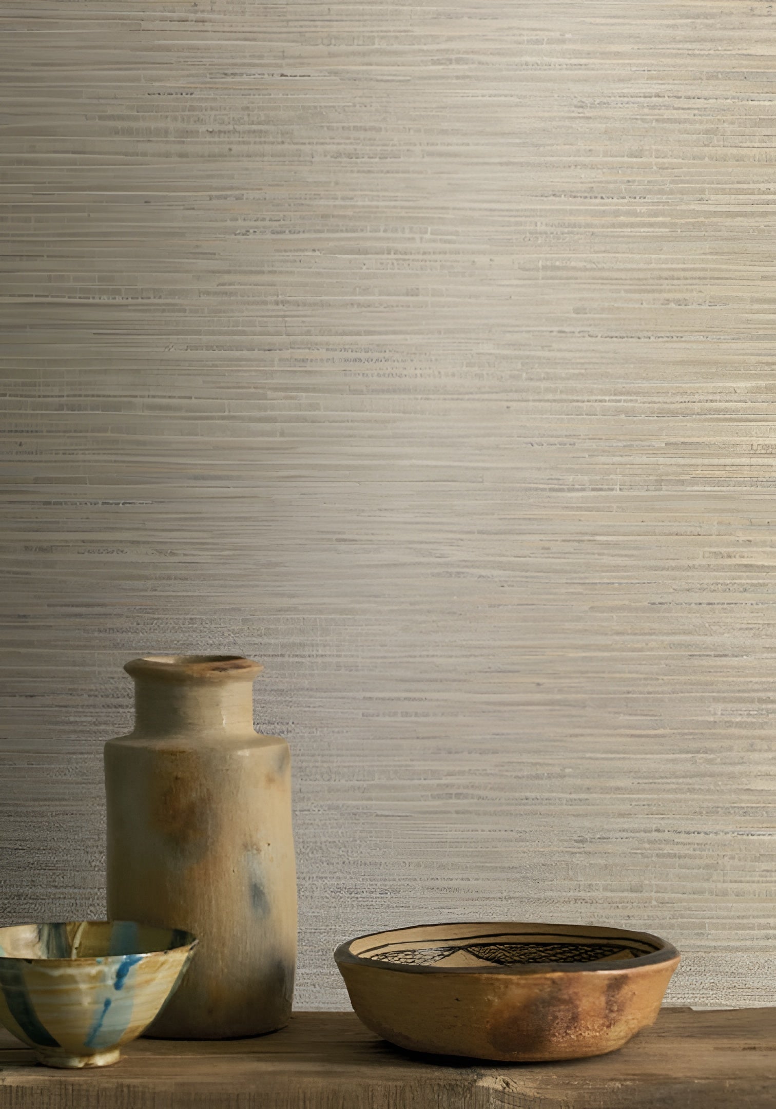 Structural wallpaper imitating canvas OCCITAN - MARRON GLACE light brown