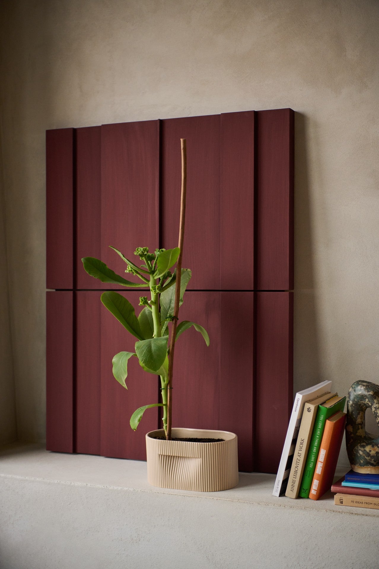 Blumentopf RIDGE beige