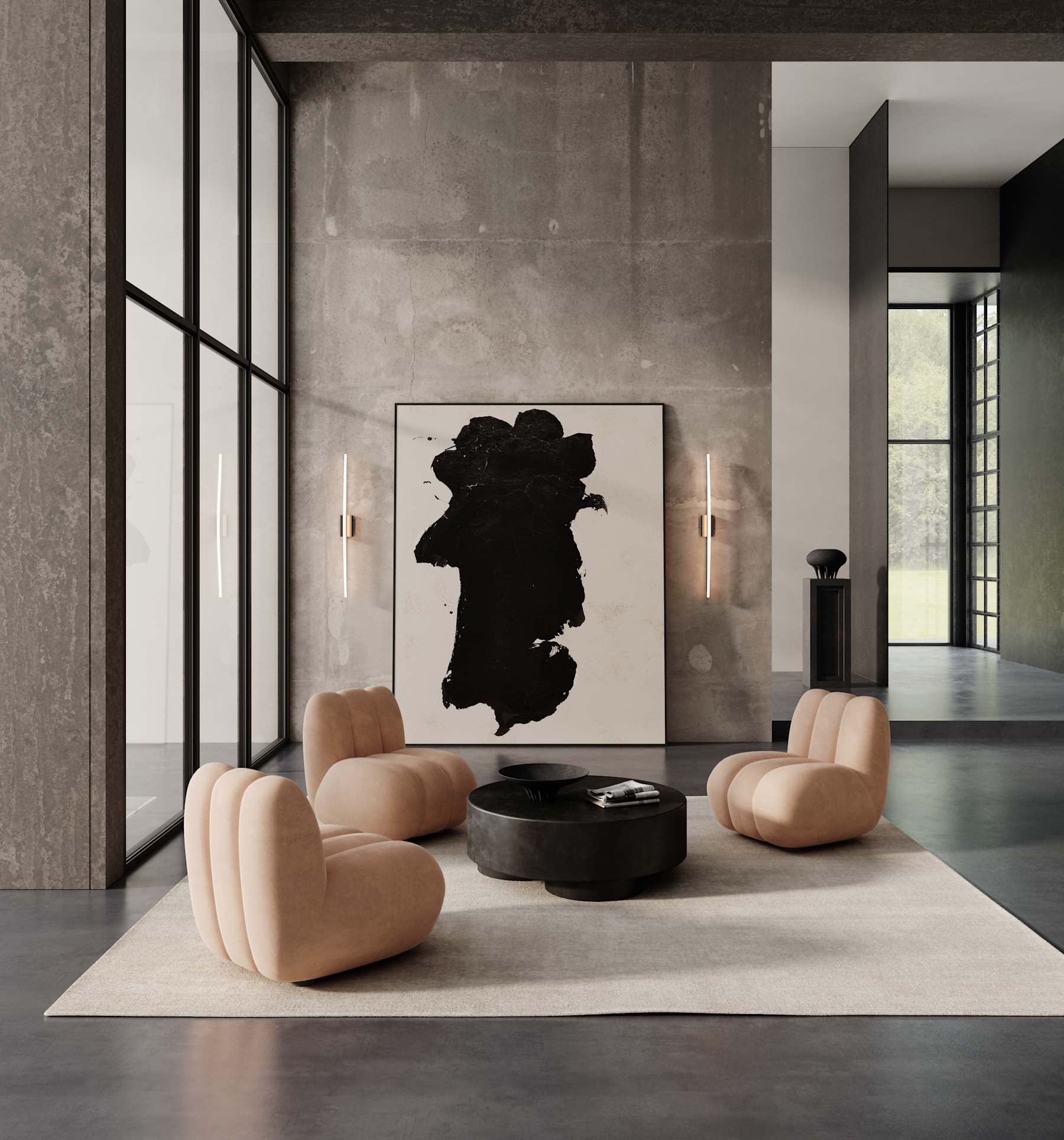 TOE Armchair Beige Nubuck Leather