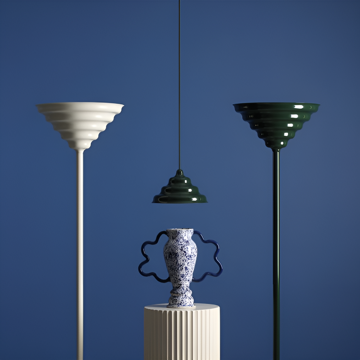Green wave floor lamp
