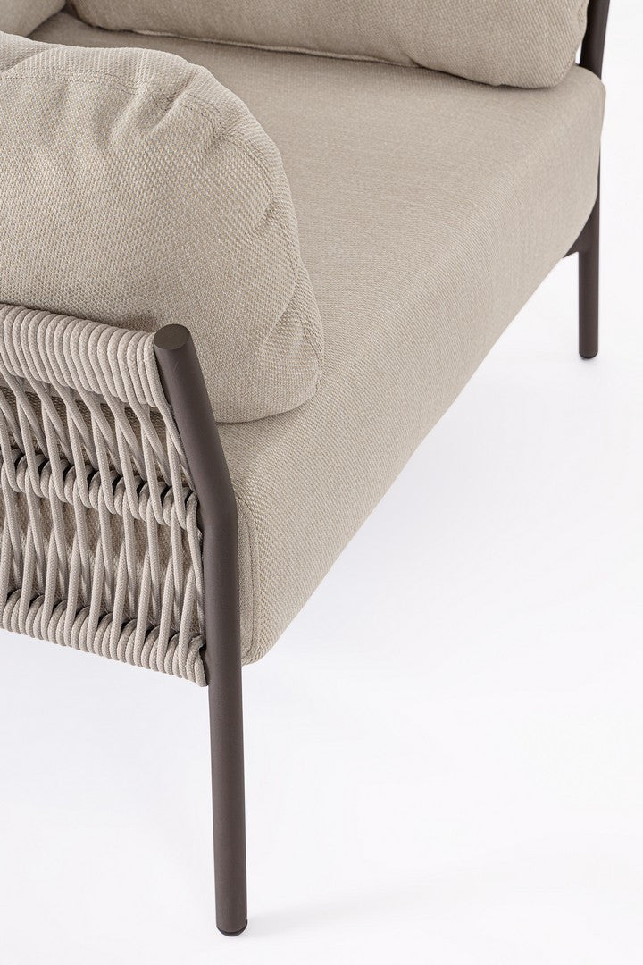 Außenstuhl PARDIS in Beige mit braunem Gestell