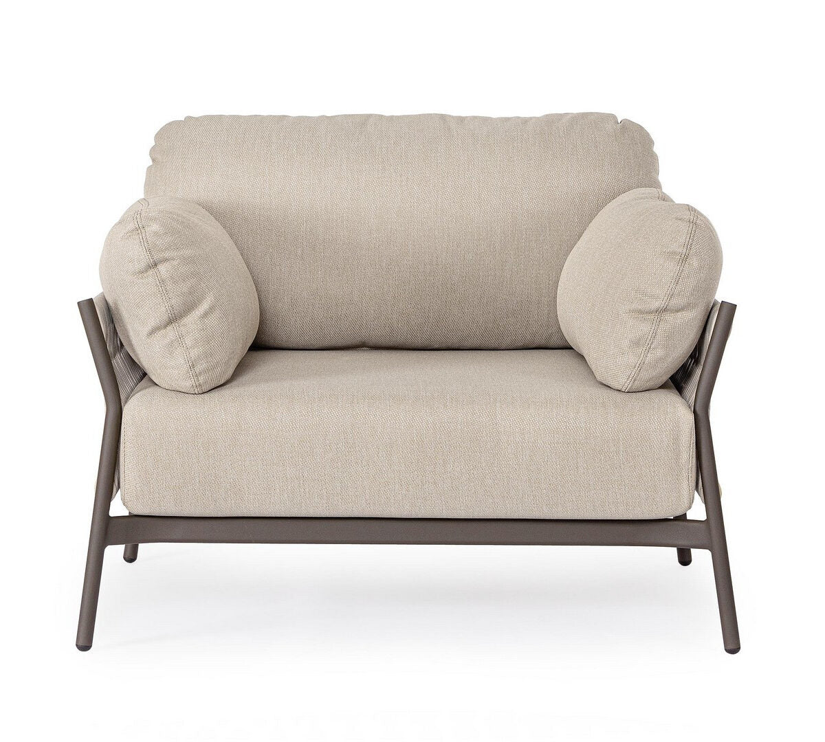 Außenstuhl PARDIS in Beige mit braunem Gestell