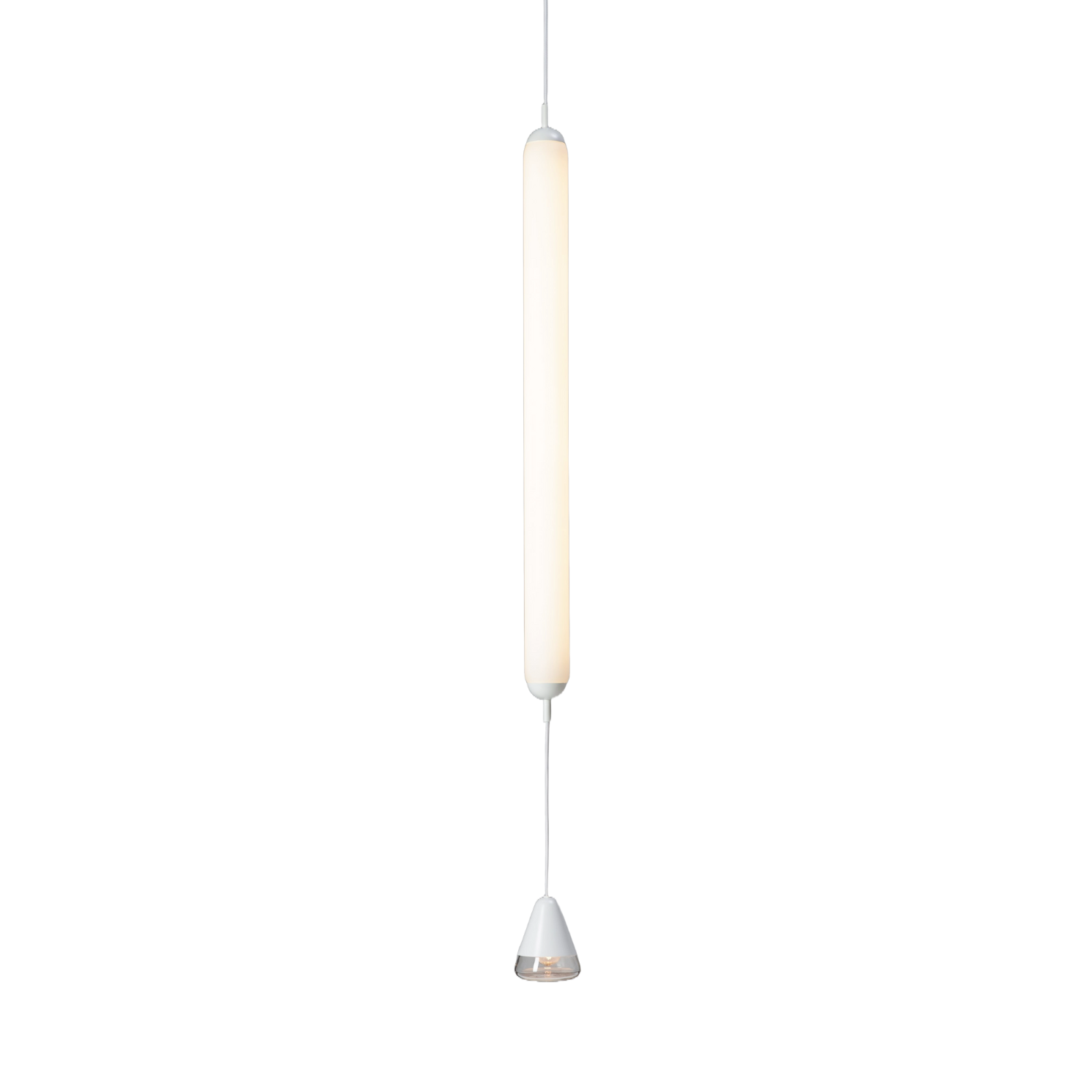 Puro Single Hanging Lamp - vertikales Mattglas