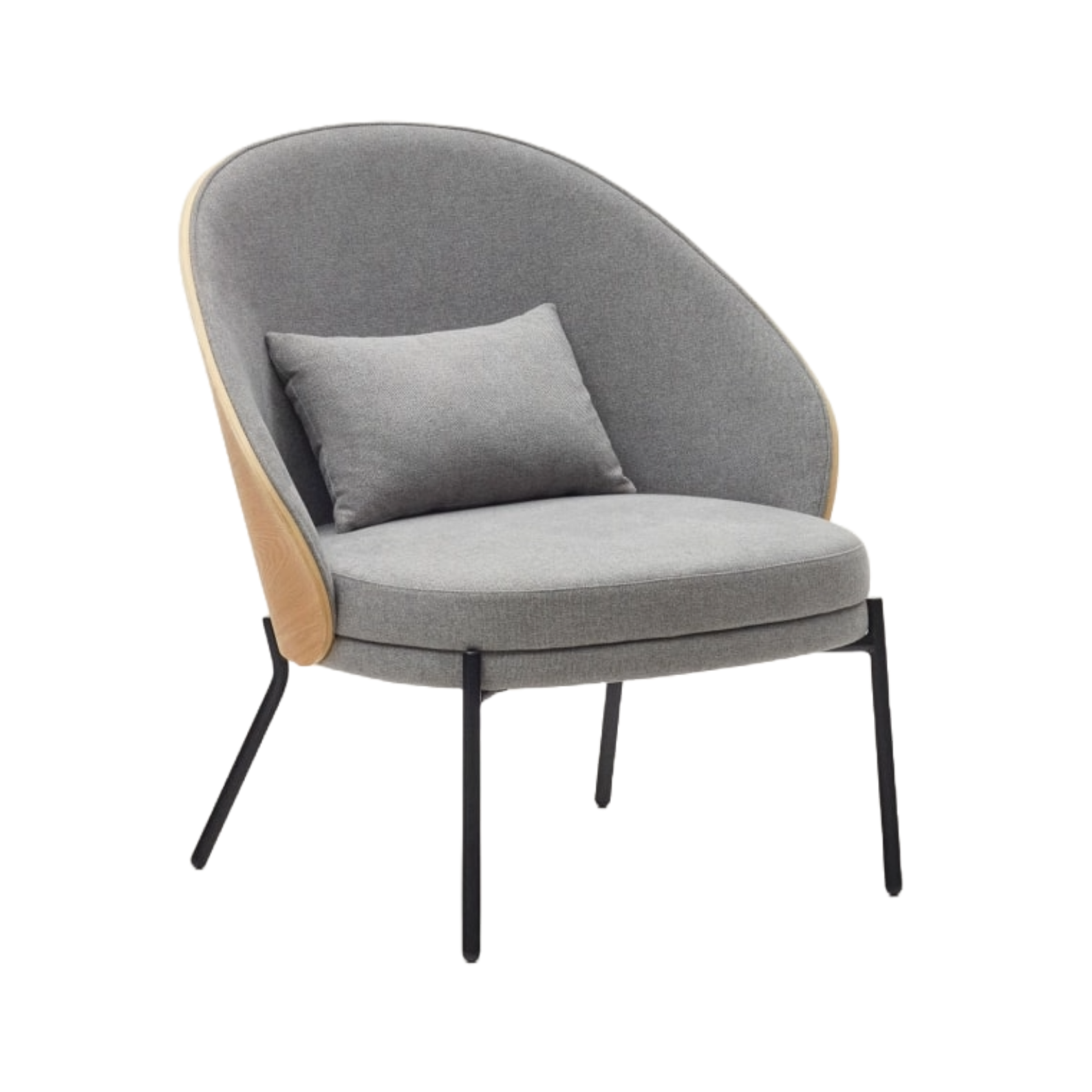 Eama light gray chair with ash finish