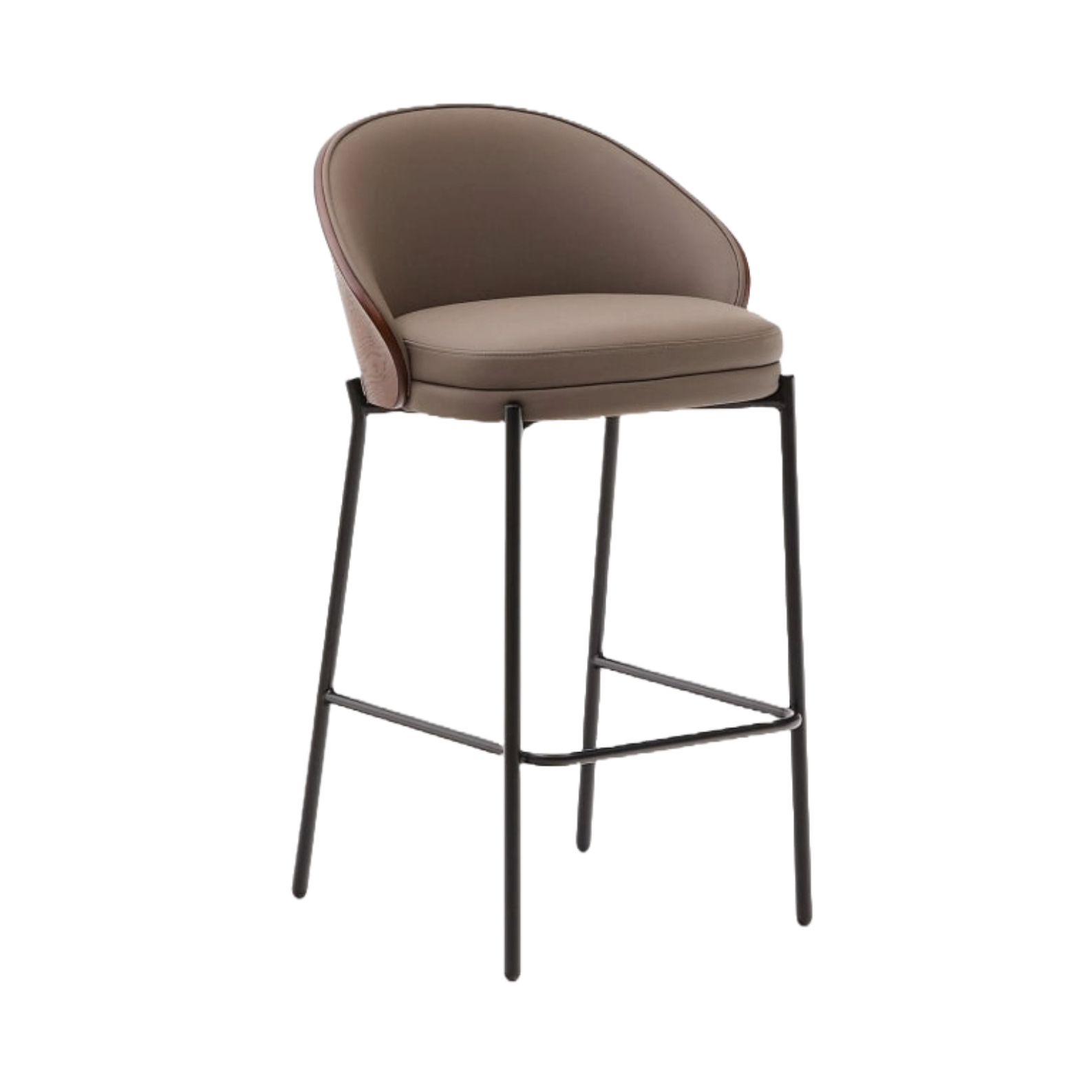 Eama Bar Bar Chair with a nut finish