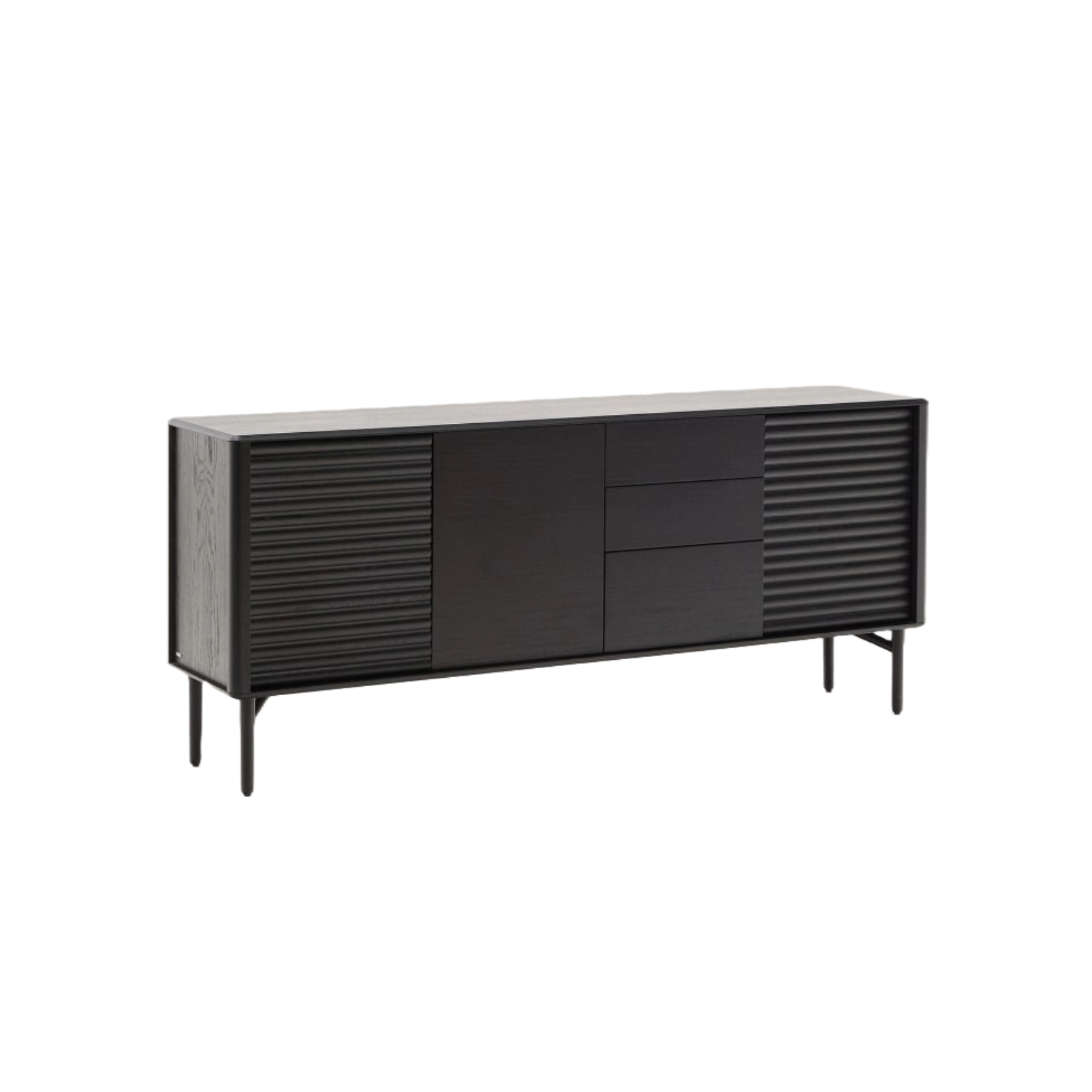 Lenon Veneer chest of drawers and solid black oak wood