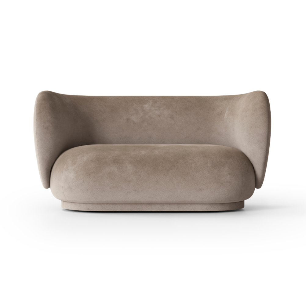 Rico Faded Velvet Beige 2-person sofa