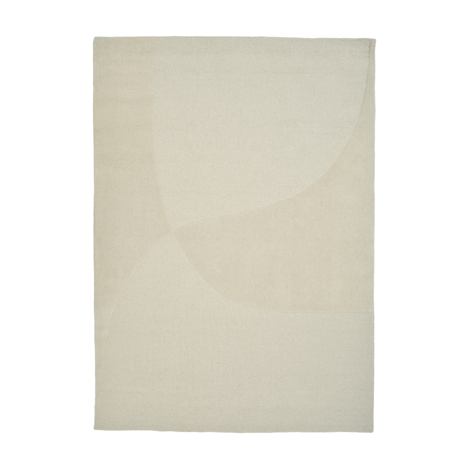 Split plains rug broken white