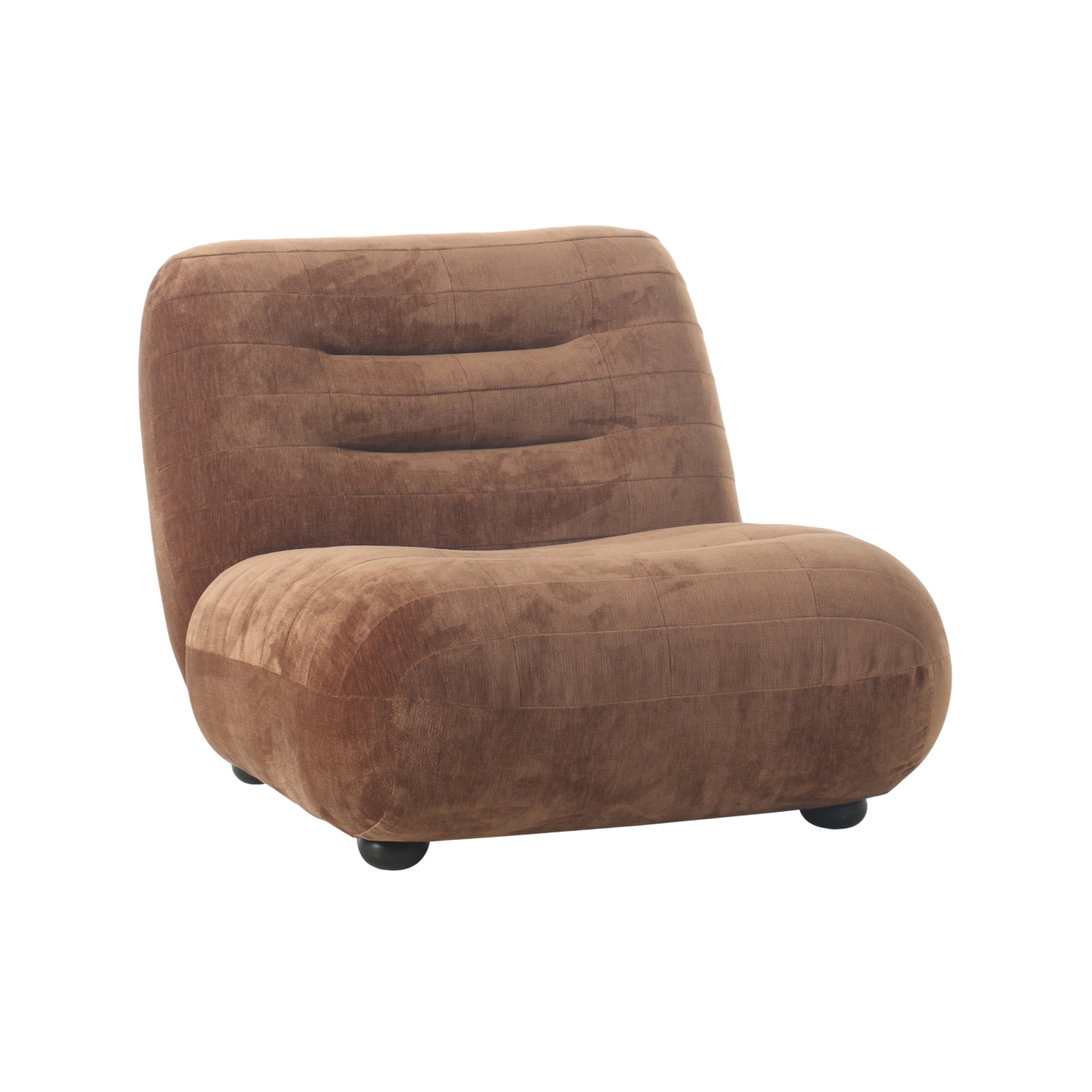 WYATT armchair in cognac velvet
