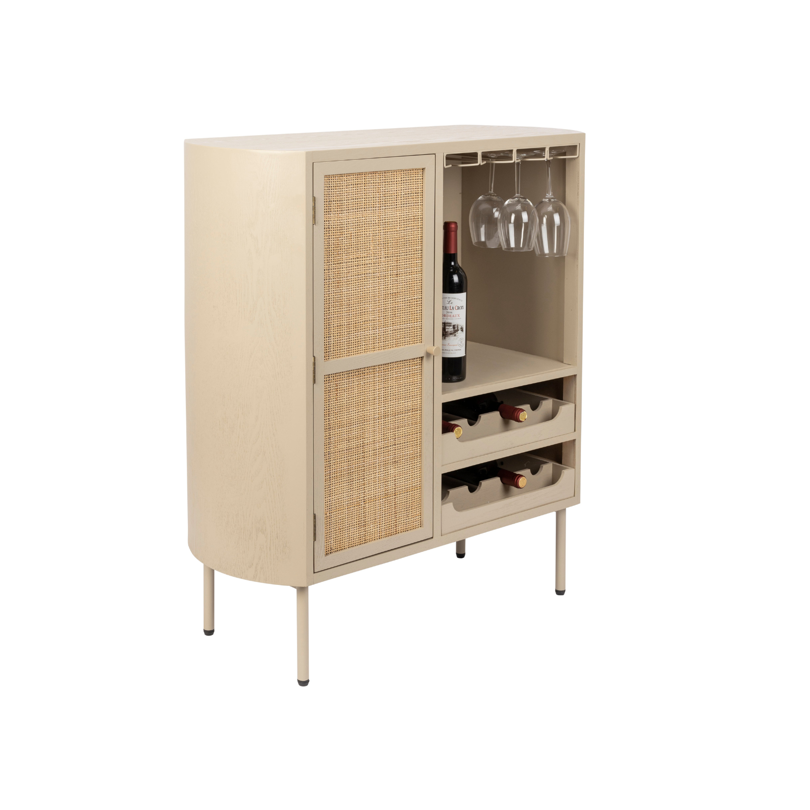 Amaya wine cabinet beige rattan