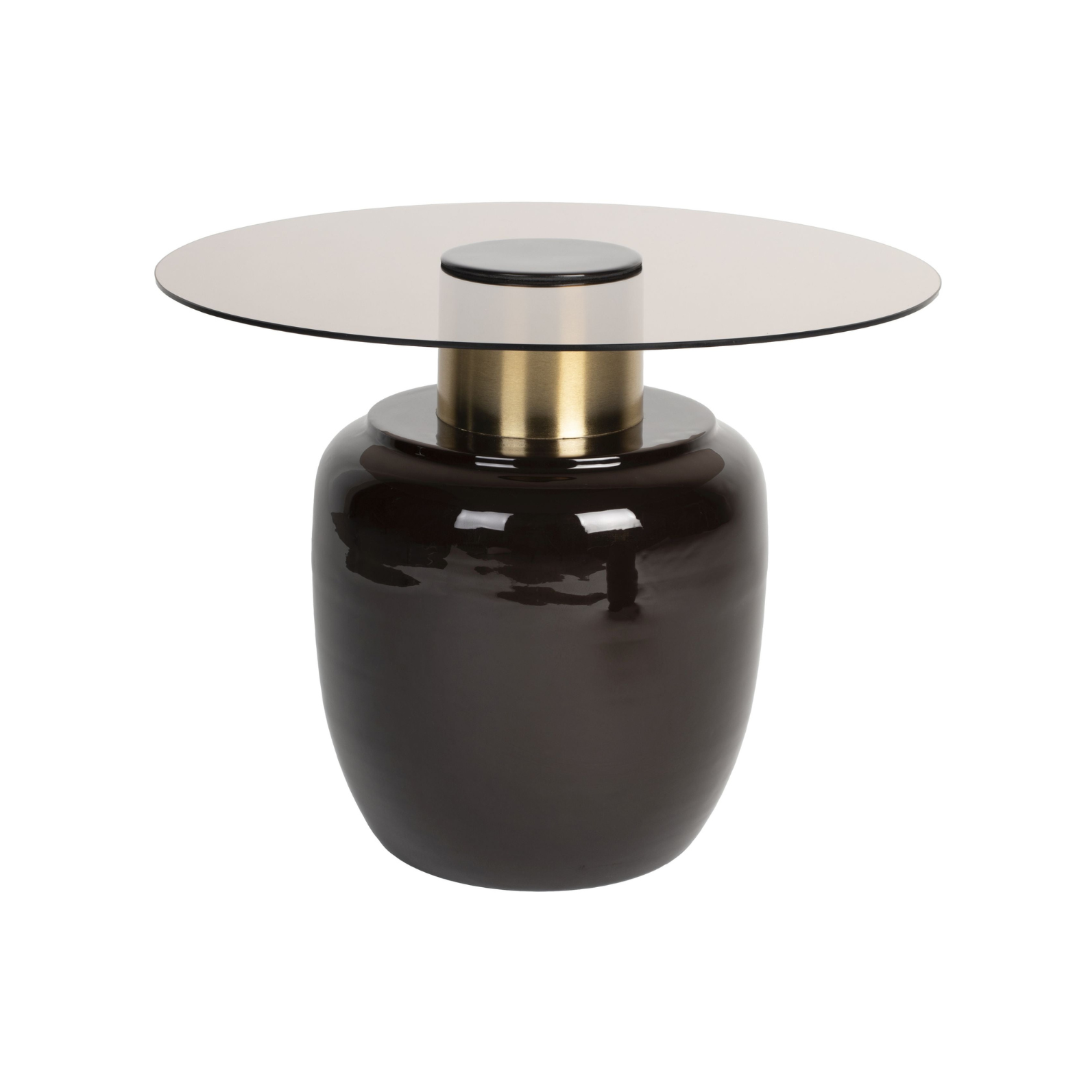 Mohr's brown table with a glass top